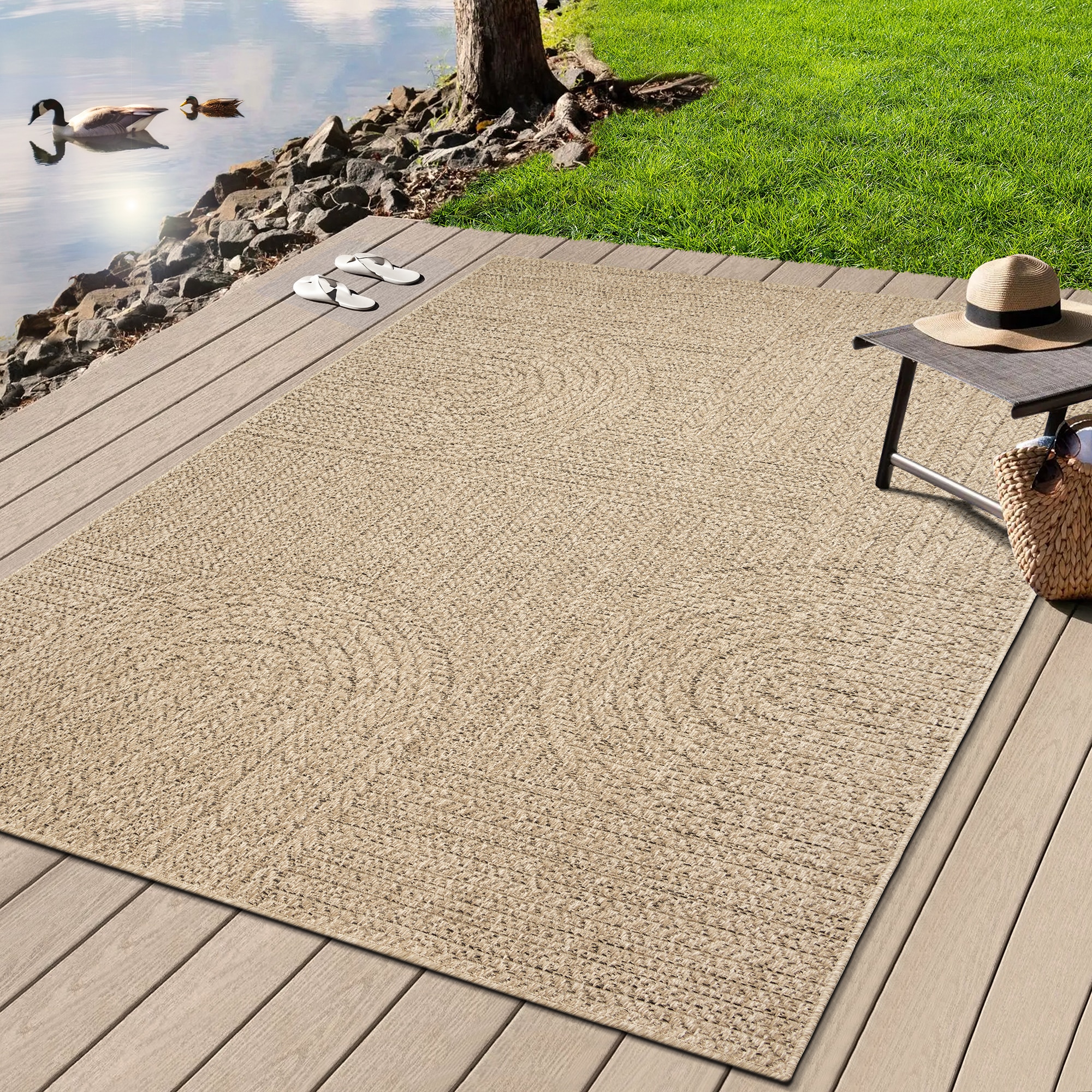 merinos Teppich "Kenzy" rund 10 mm Höhe robuster In- und Outdoor Teppich im günstig online kaufen