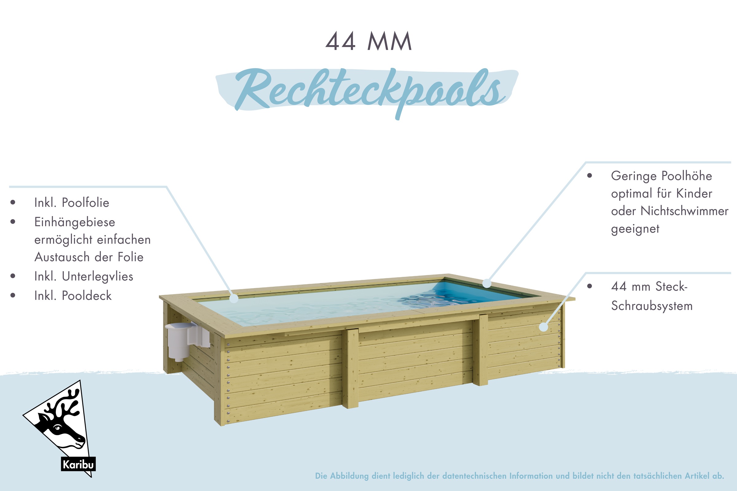 Karibu Rechteckpool "Triton L 181,5 x B 305 x H 69 cm", (Set, 3 tlg.), kess günstig online kaufen