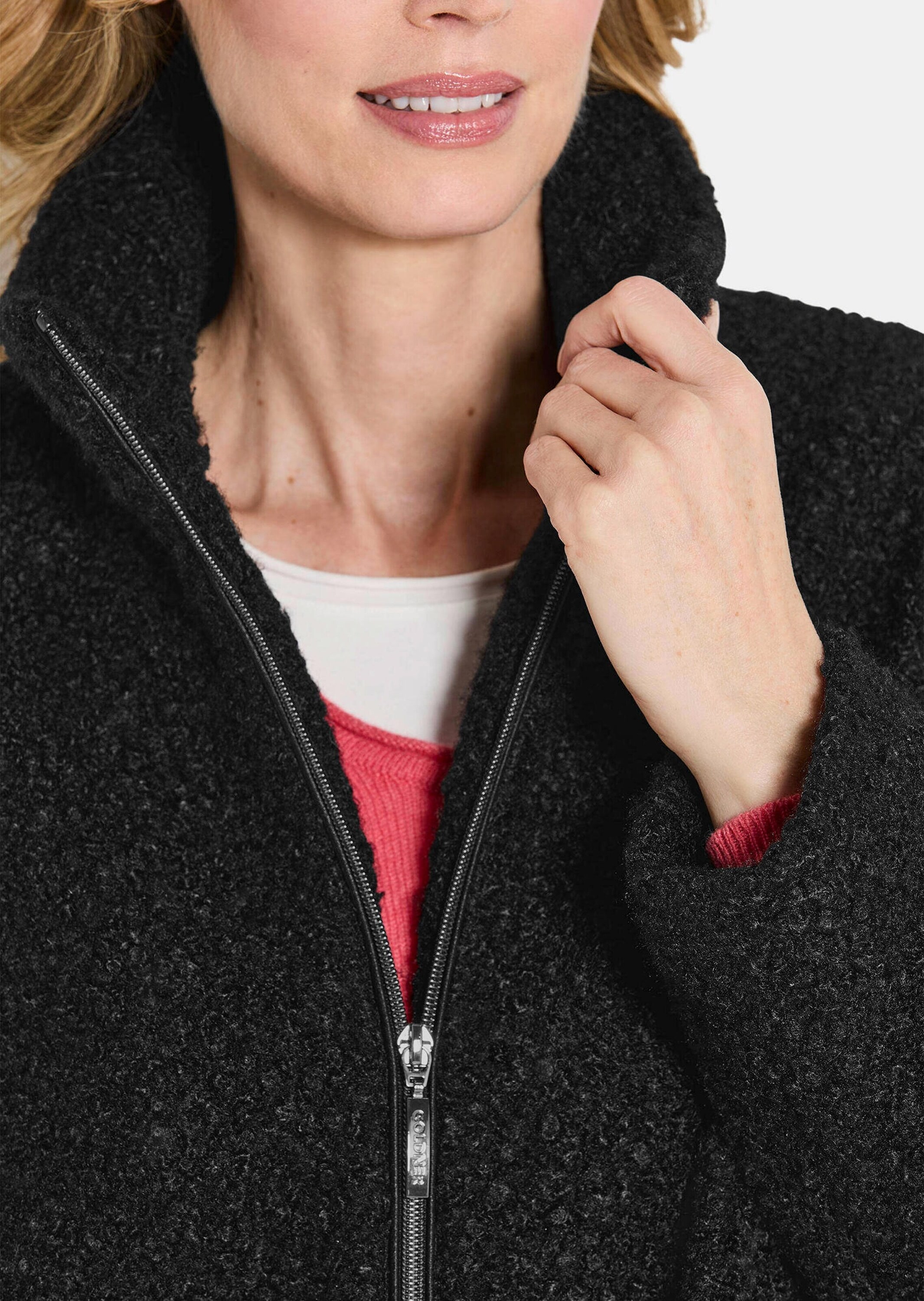 GOLDNER Blouson »Kurzgröße Teddy Jacke mit Stehkragen«