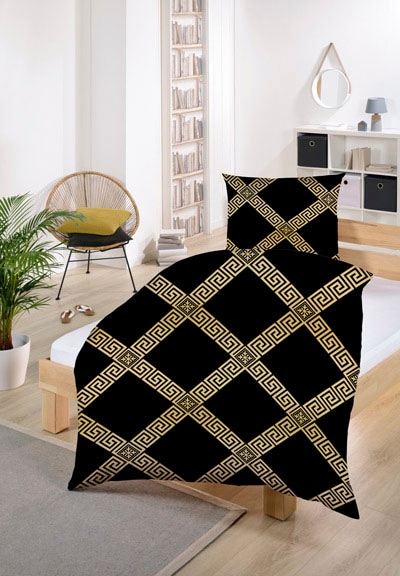 Gold-Line Bettwäsche "Abstrakt in Gr. 135x200 cm" elegante Bettwäsche mit R günstig online kaufen