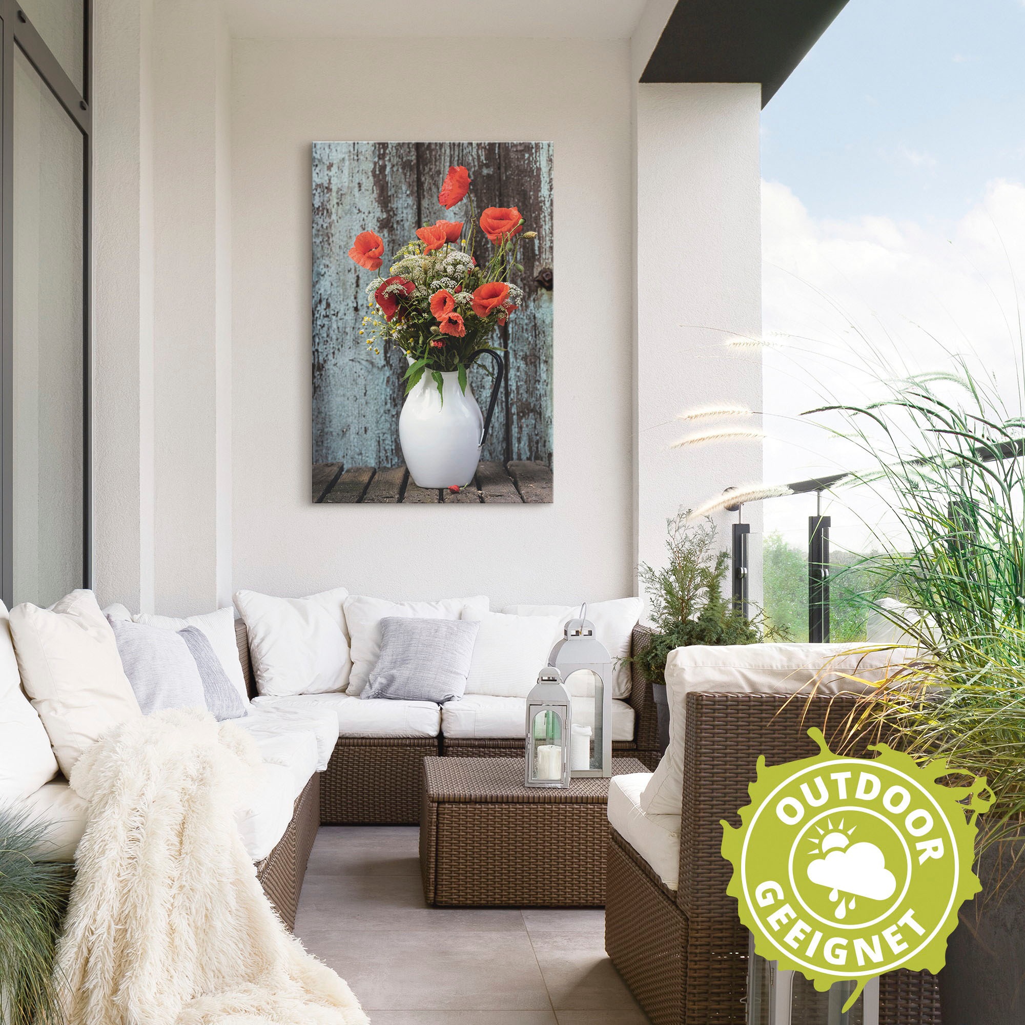 Artland Wandbild »Krug mit Mohnblumen«, Blumen, (1 St.), als Alubild, Outdoorbild, Leinwandbild, Poster in verschied. Größen