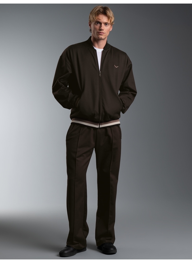 TRIGEMA Herren Freizeitanzug "TRIGEMA College Freizeitset", braun, Basic, Gr. M, Sweatware, 70% Baumwolle, 30% Polyester, Sportanzüge