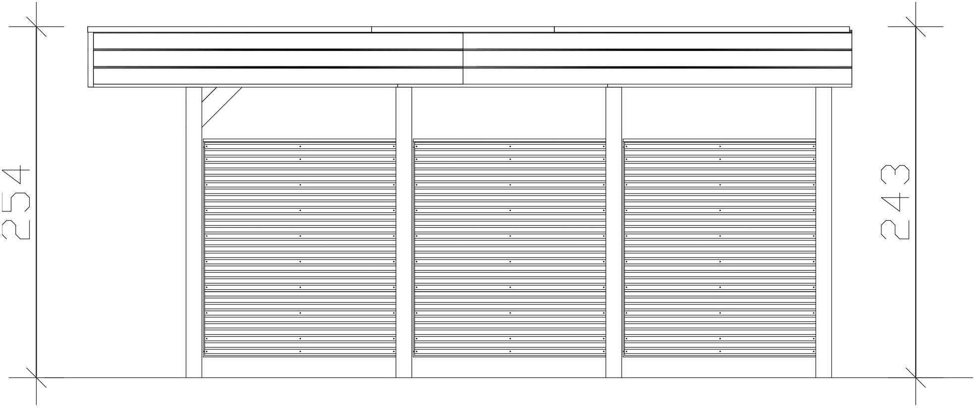 Skanholz Doppelcarport »Friesland Set 13«, Holz, 514 cm, Schiefergrau