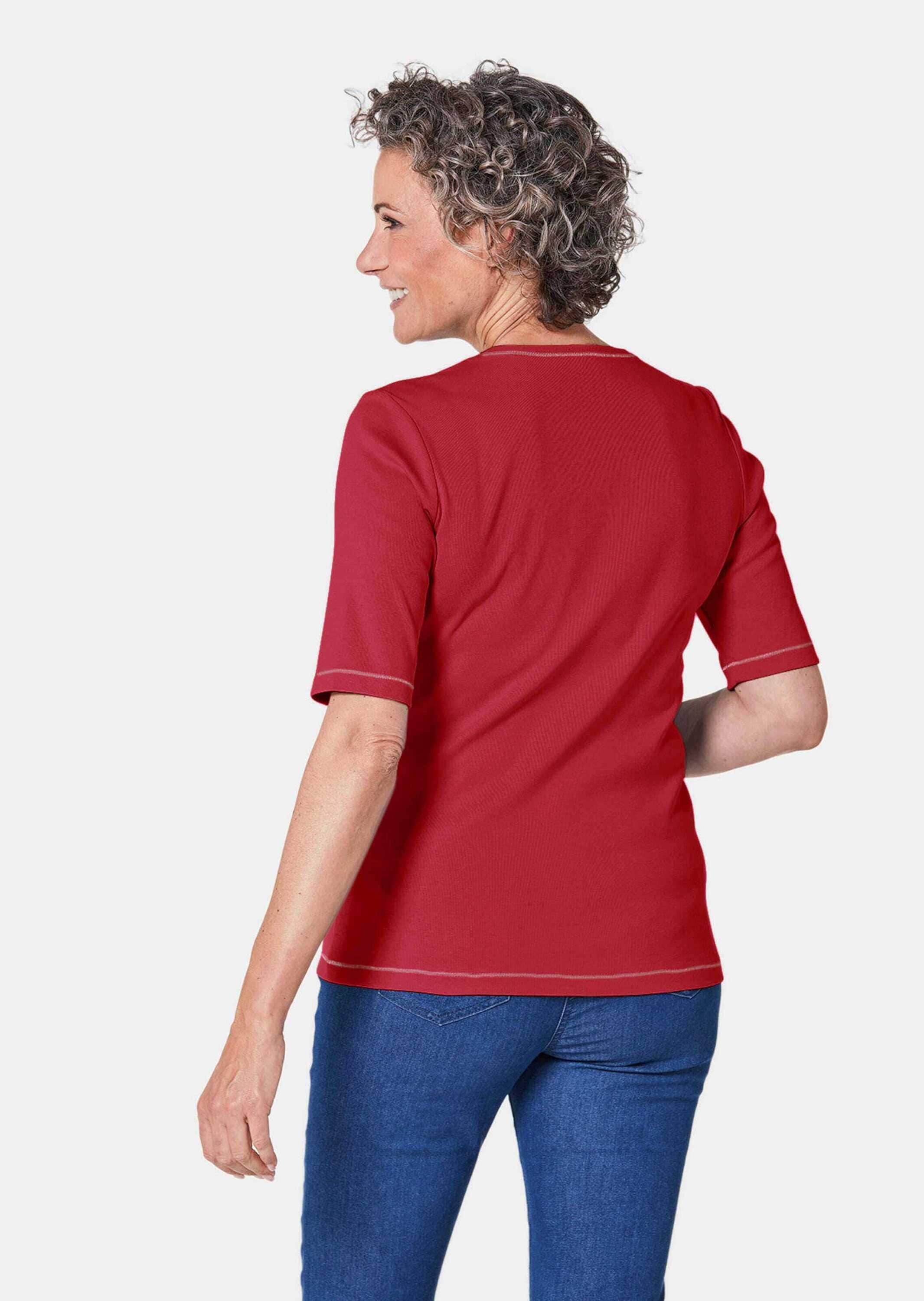 GOLDNER Kurzarmshirt »Rundhalsshirt Basic T-Shirt aus reiner Baumwolle«