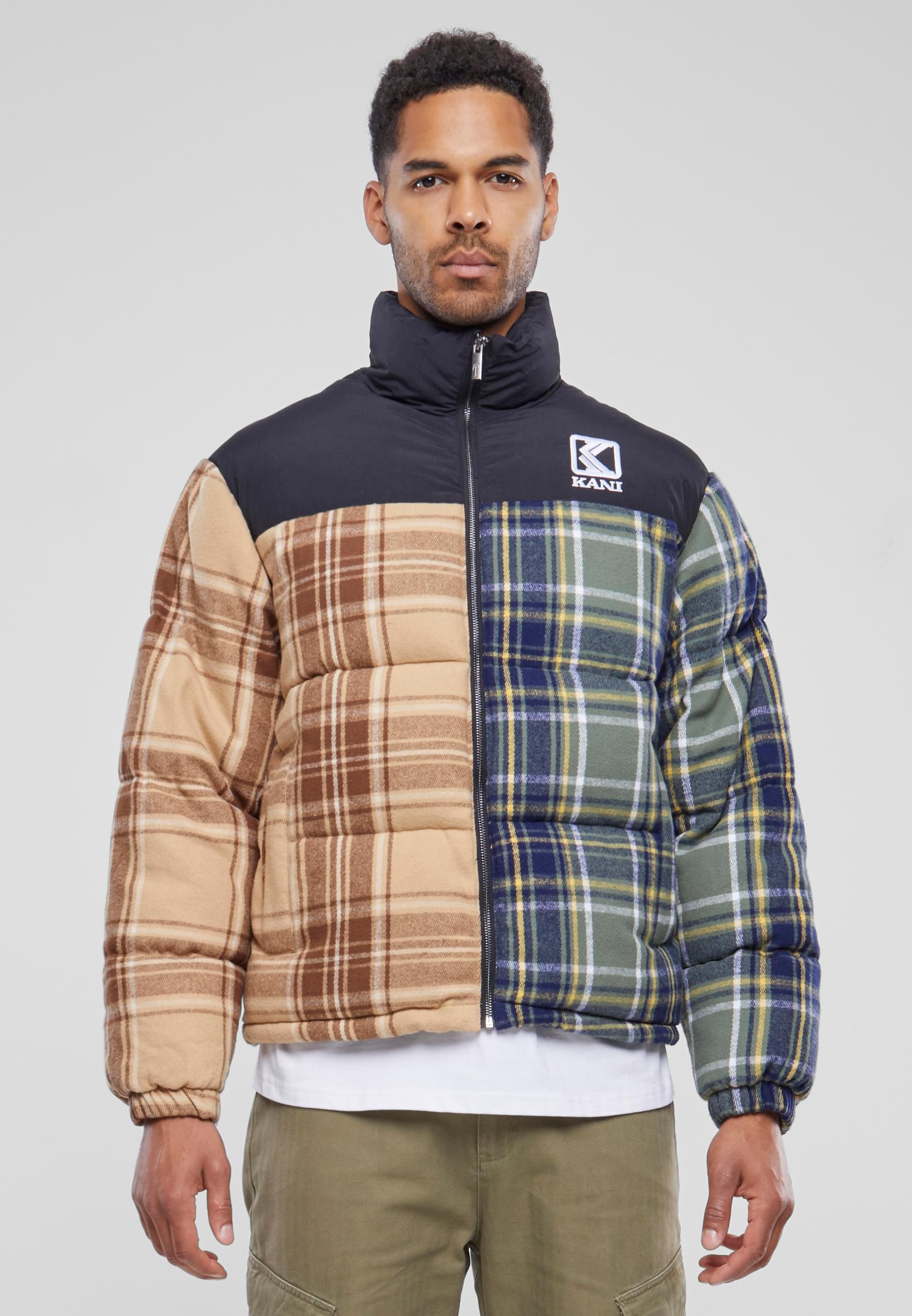 Karl Kani Winterjacke »Karl Kani Unisex KU233-007-1 KK OG Flannel Block Puffer Jacket«, (1 St.), ohne Kapuze