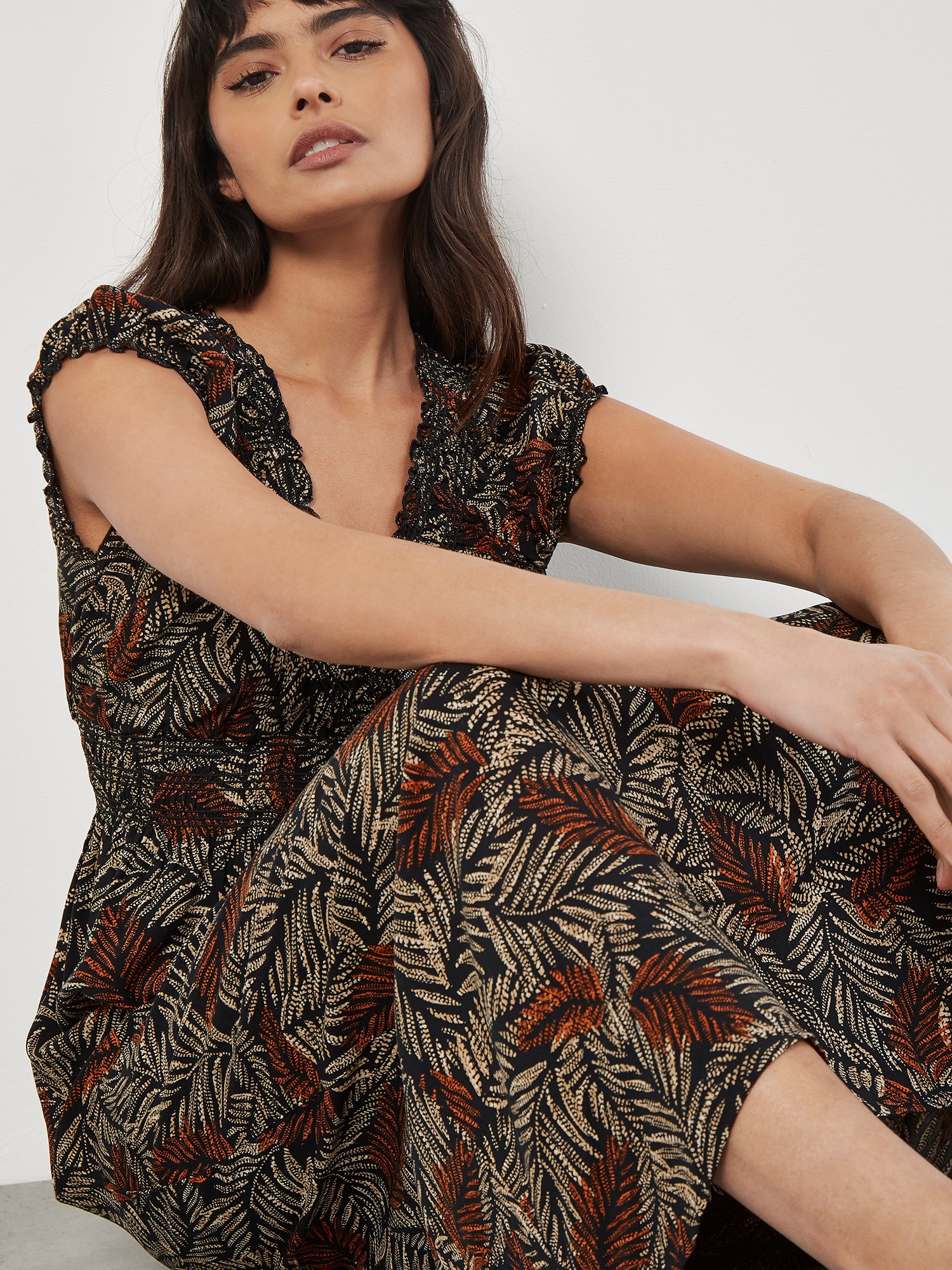 Apricot Maxikleid »Maxikleid« mit Smokdetails