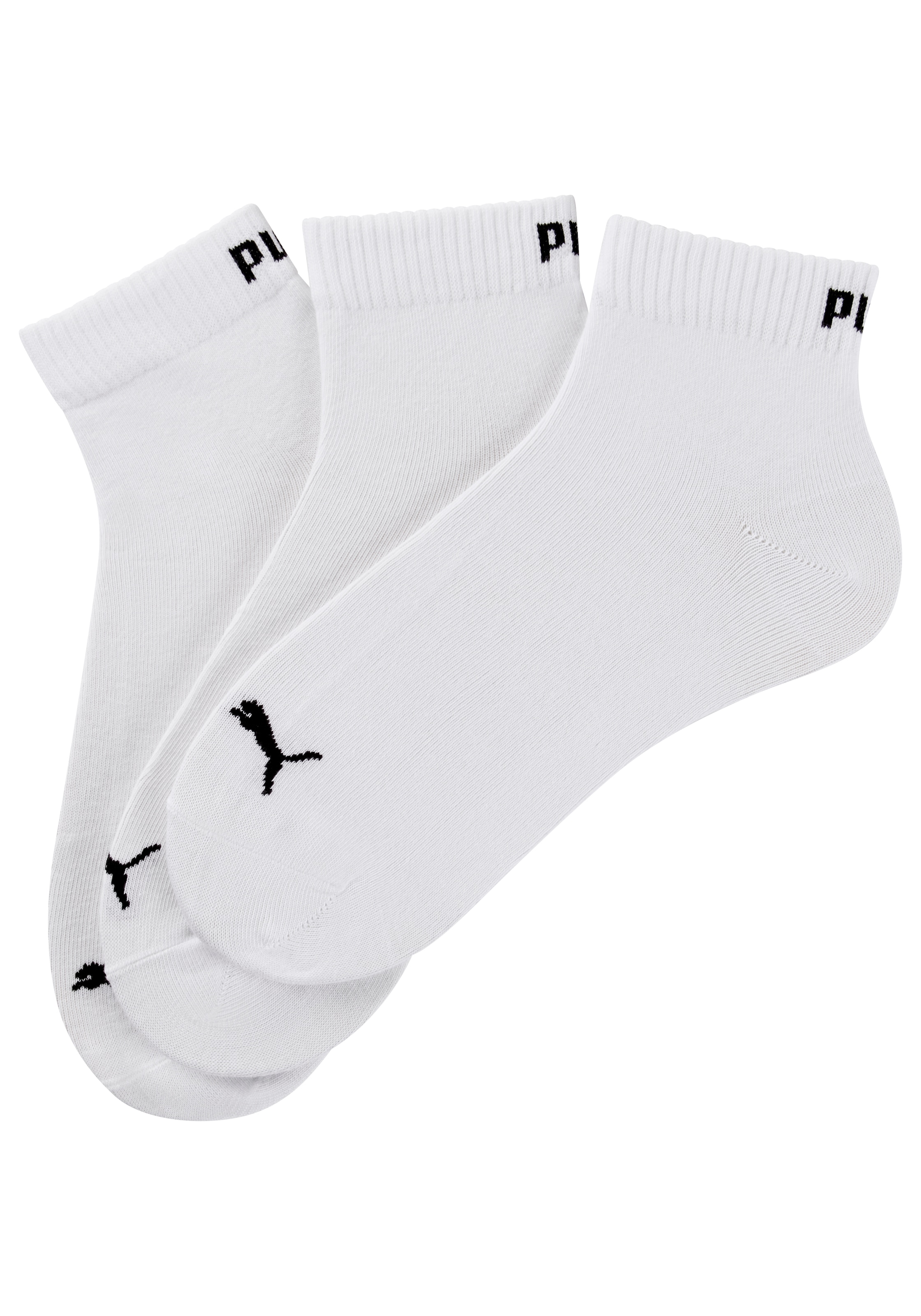PUMA Kurzsocken, (3 Paar), Atmungsaktiv, Rippenbündchen, weiche Baumwollmischung
