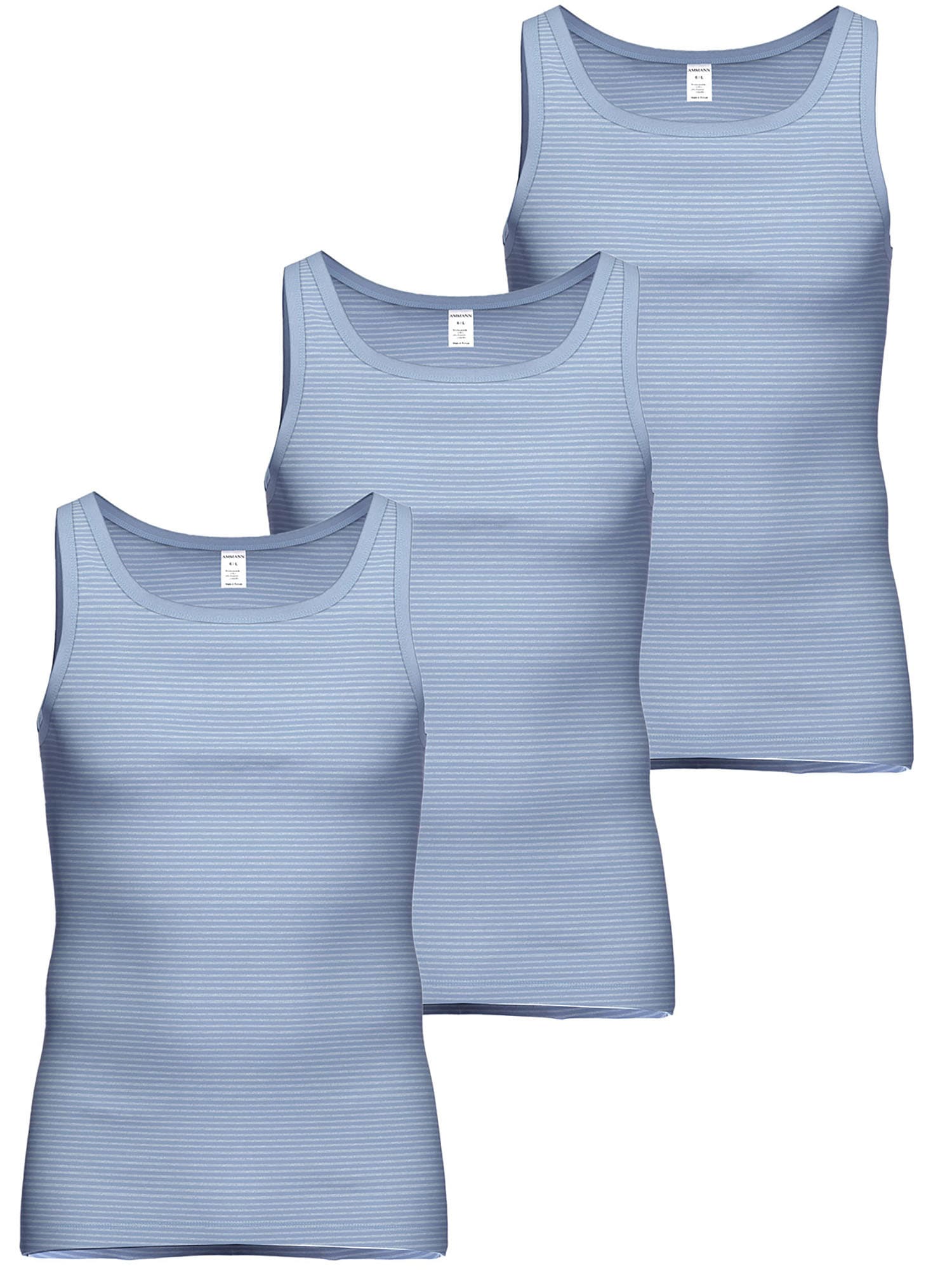 Ammann Unterhemd "3er Pack Unterhemd Day Classic / Jeans Feinripp"