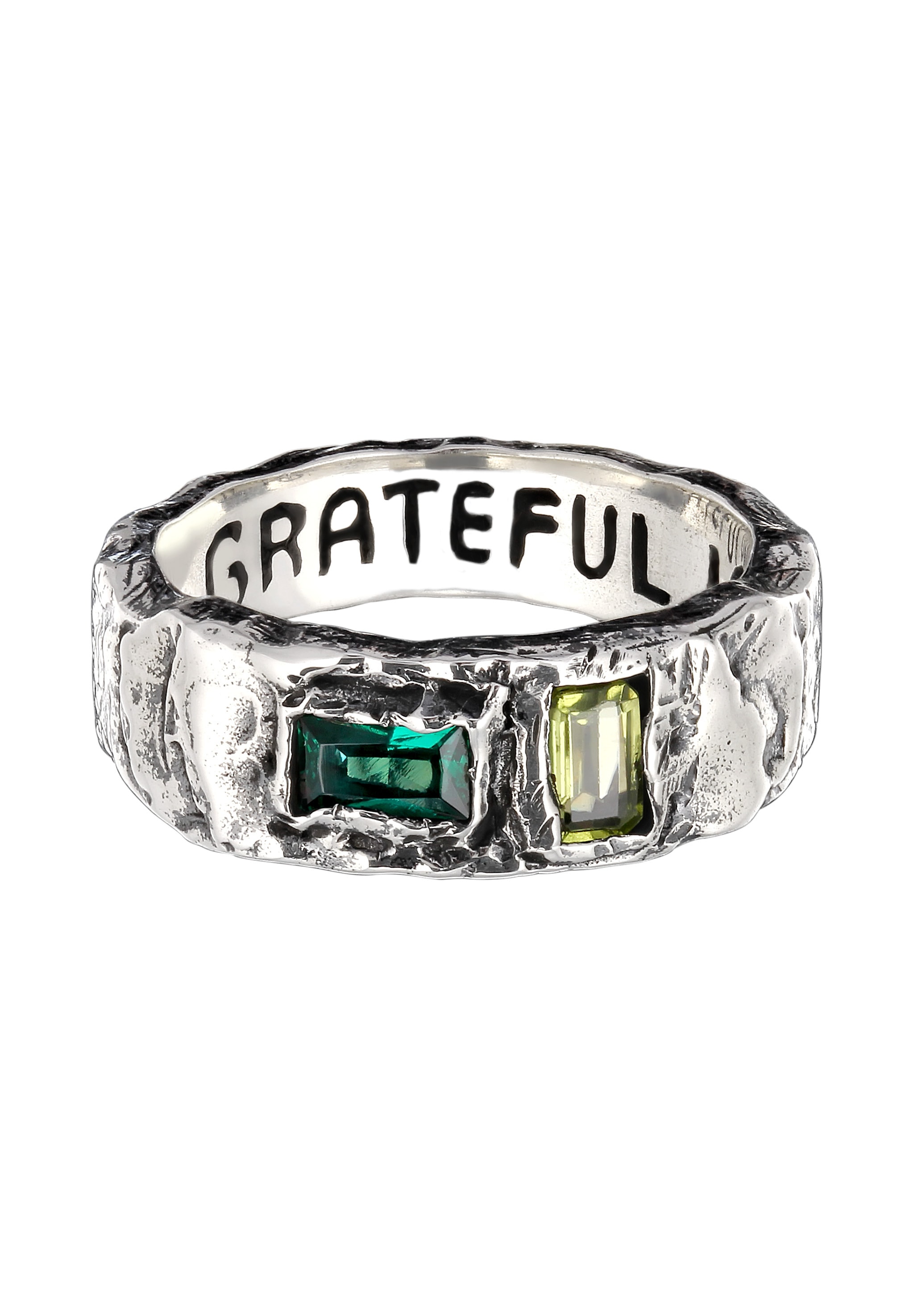 HAZE & GLORY Partnerring »Ring Emerald Synthetisch Smaragdgrün 925 Sterling Silber«