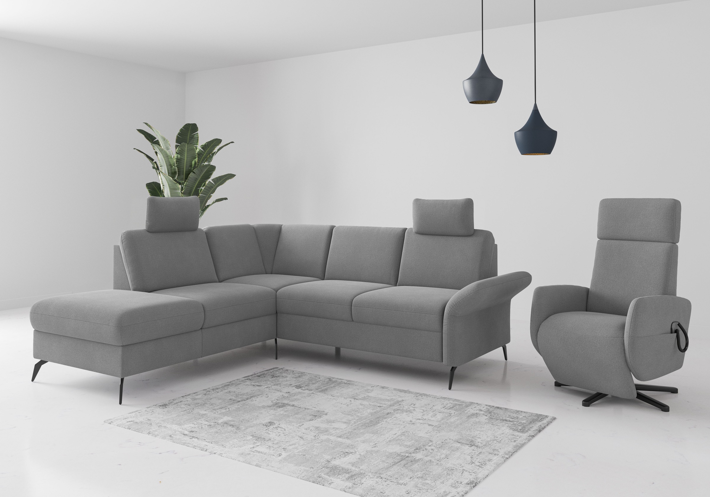 Home affaire Ecksofa »Rochelle«, optional: Armteilverstellung, klappbar, Bettkasen