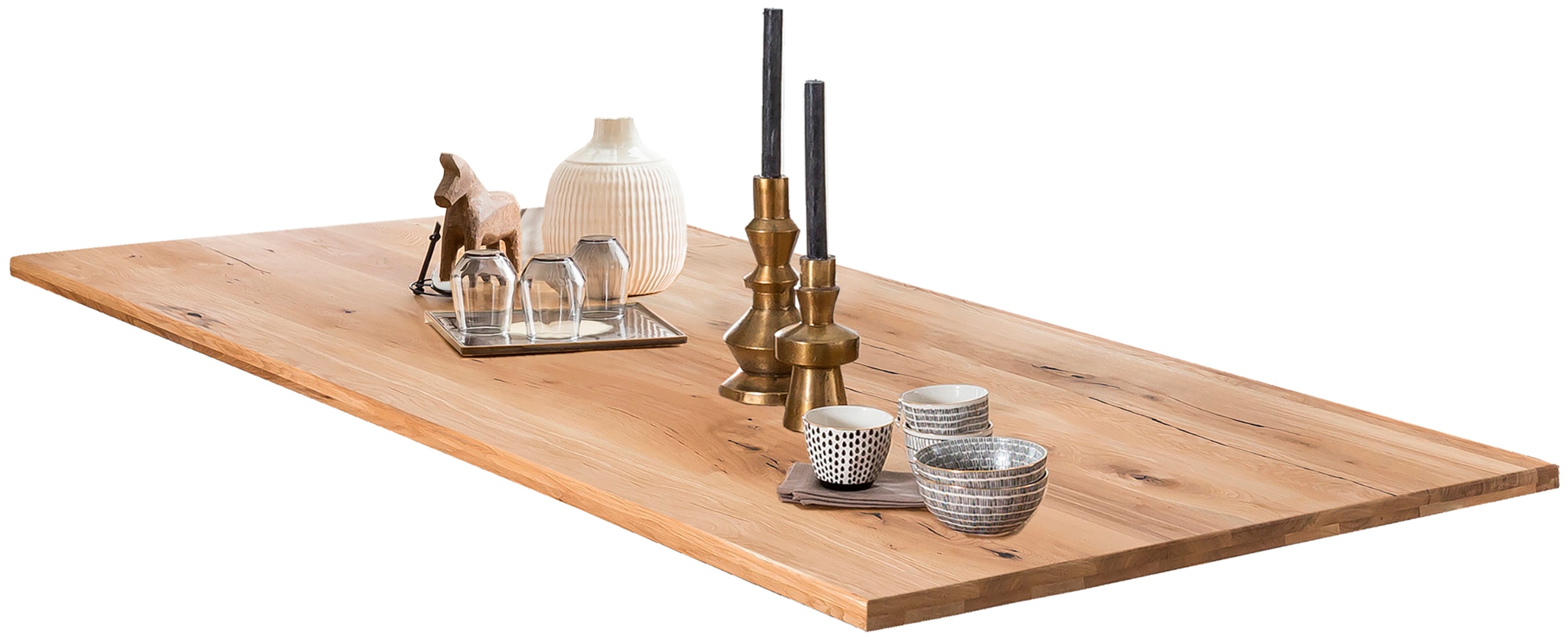 Tischplatte SIT, B:220cm H:4cm T:100cm, beige, Massivholz, Tischplatten, im geölten Finish