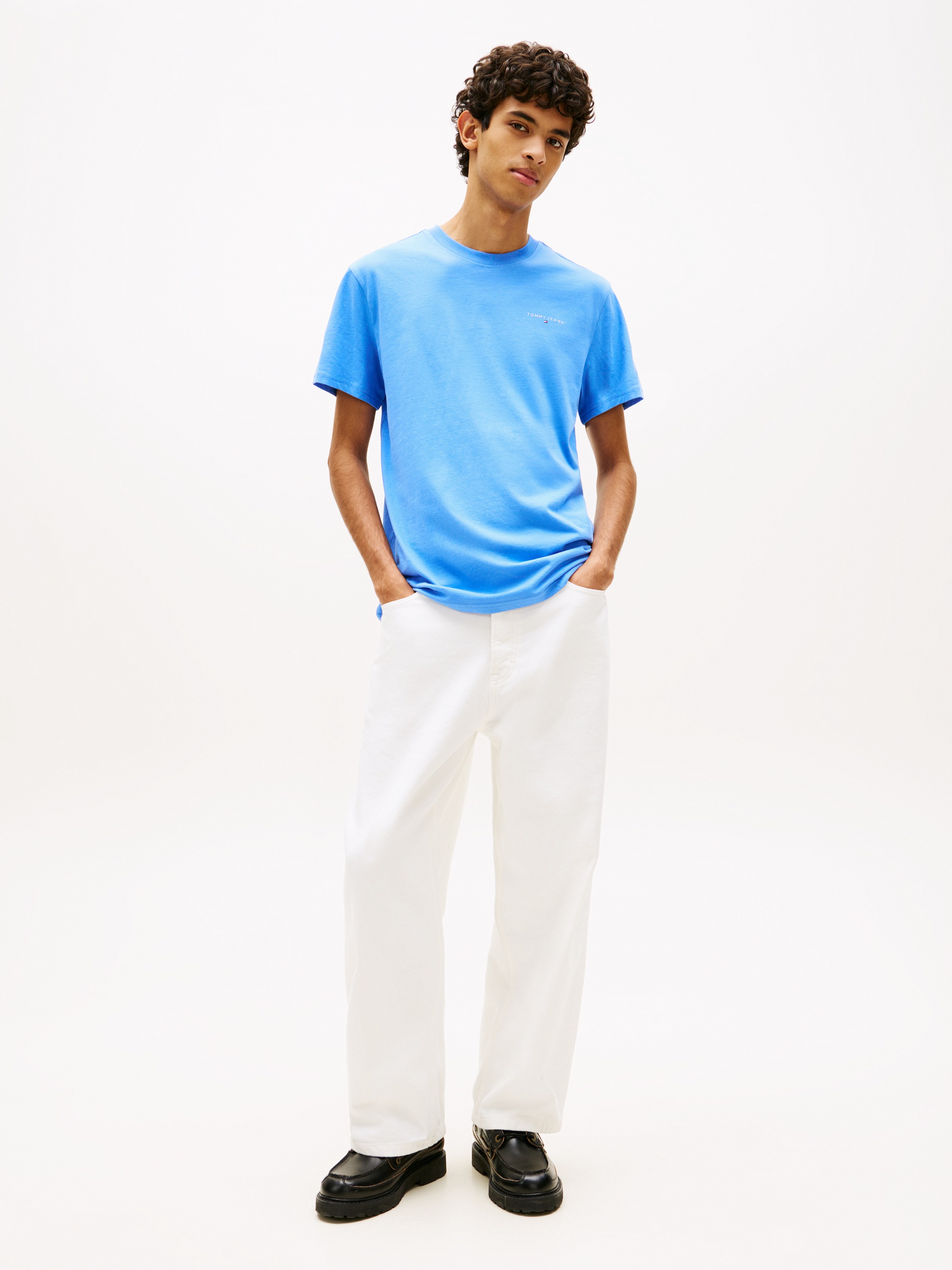Tommy Jeans Tjm Slim Linear Chest Tee Ext T-Shirt Blue Twilight 3XL 2