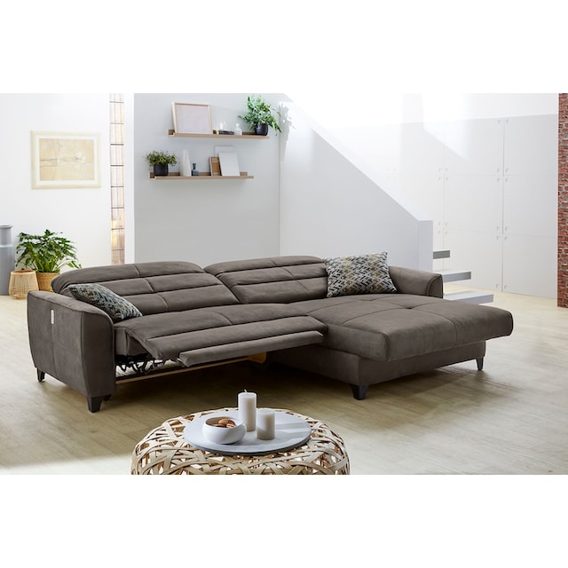 Jockenhöfer Gruppe Ecksofa »Double One«, mit 2x 120cm breiten, elektromotorischen  Relaxfunktionen | BAUR