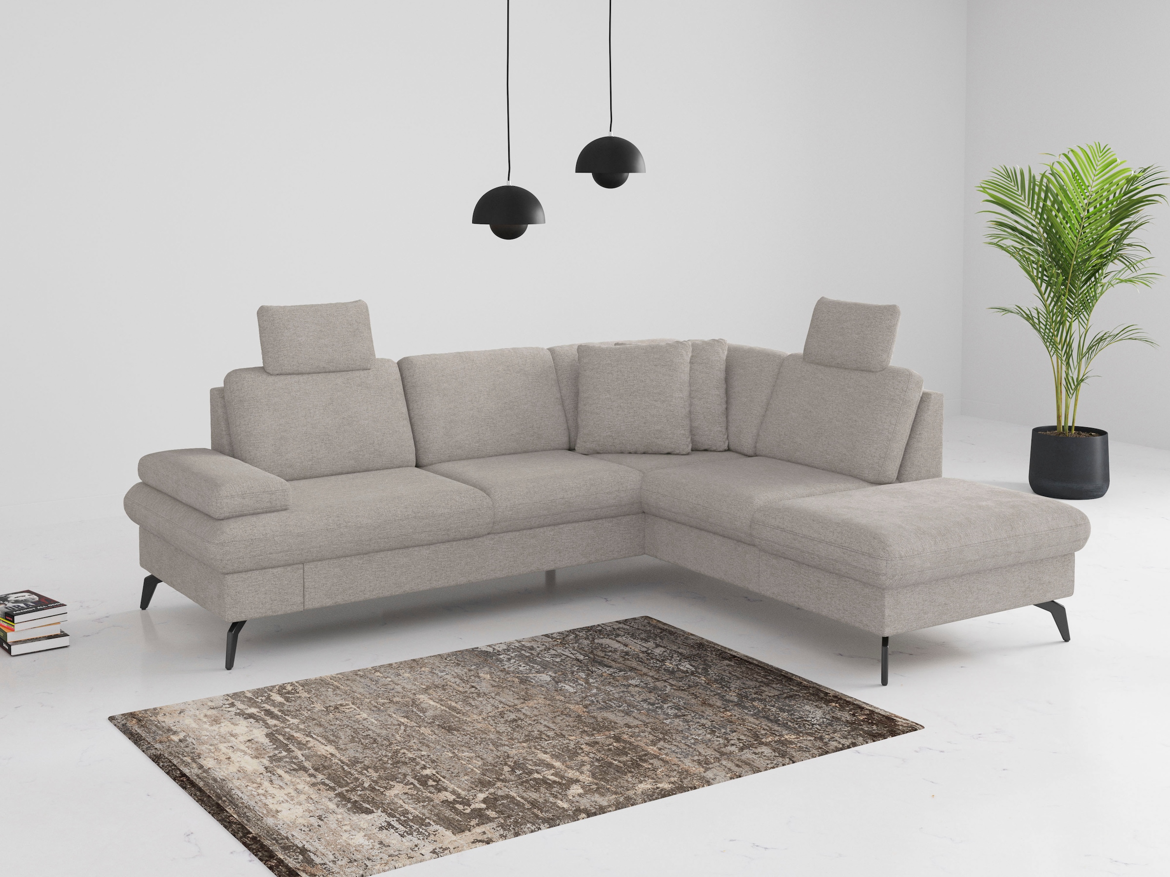 sit&more Ecksofa »Morris Jubi L-Form«, inkl. Armteilfunktion und 1 Zierkissen, wahlweise mit Bettfunktion