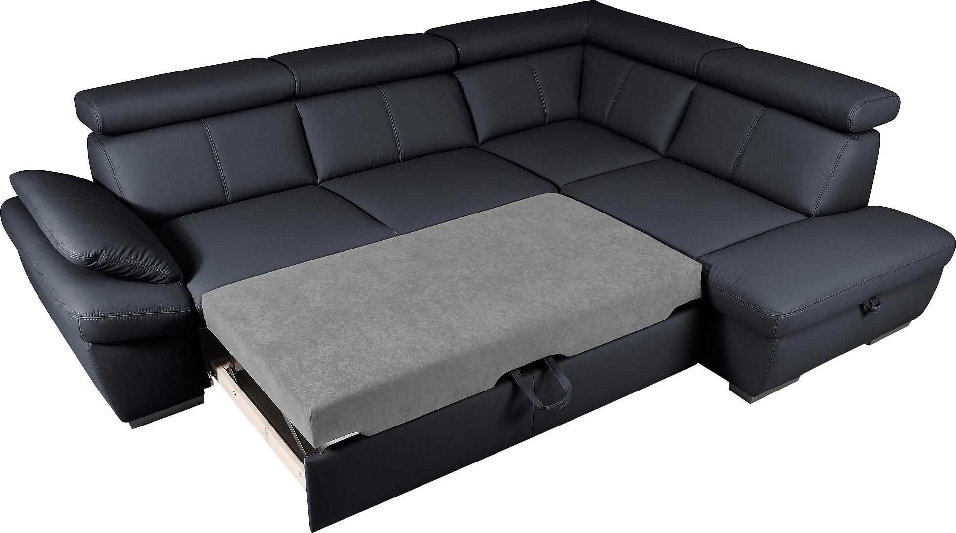 exxpo - sofa fashion Ecksofa »Salerno, klassisch modernes Funktionssofa, hoher Sitzkomfort, L-Form«, inkl. Kopf- und Armteilverstellung, wahlweise mit Bettfunktion