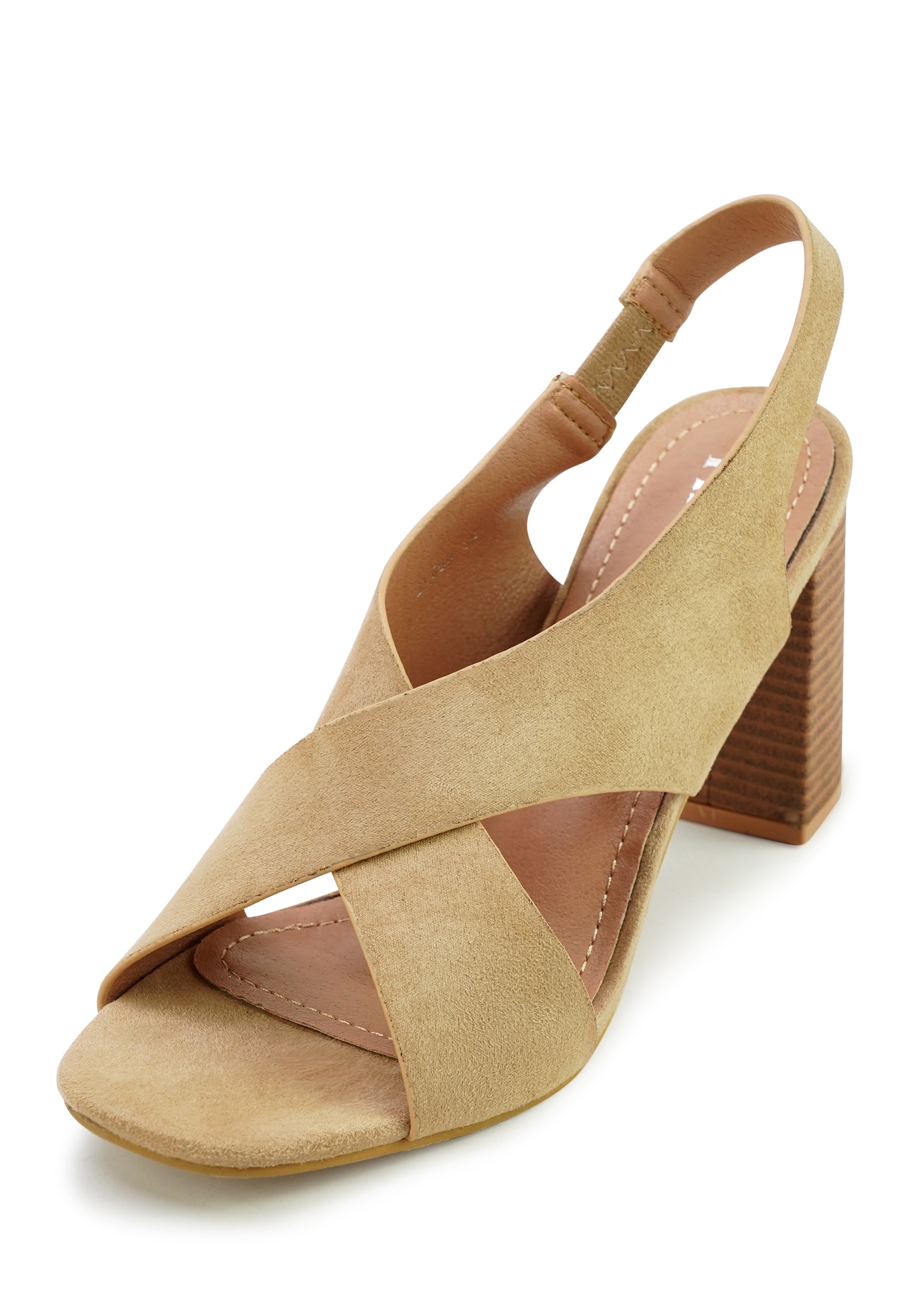 Sandale FINDLAY "CALA", Damen, Gr. 37, sand, Polyurethane, Schuhe Sandale, mit Absatz in Korkoptik