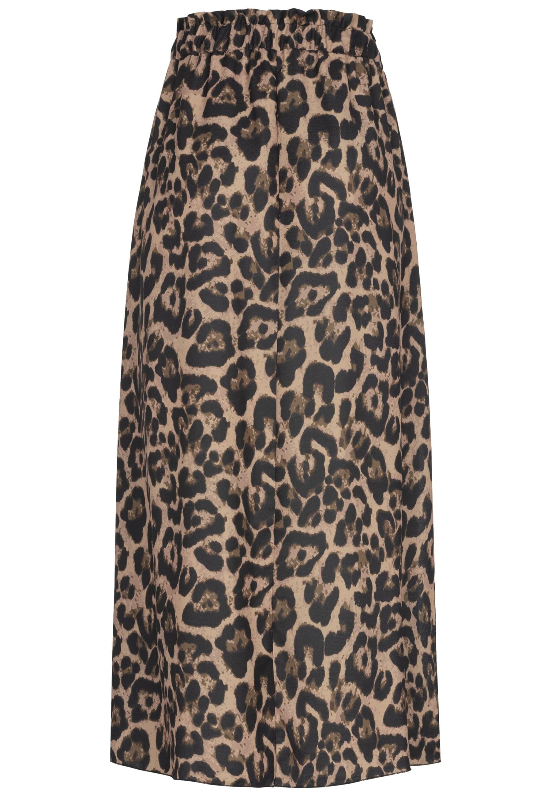 CLOUD 5IVE Sommerrock »CLOUD 5IVE Maxi Skirt with side slit and leo print«, (1 tlg.)