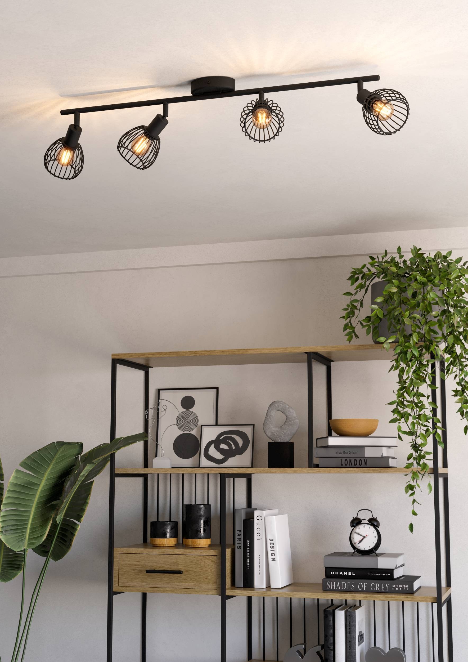 EGLO Deckenleuchte »Sonnino Deckenlampe 4-fach, schwenkbare Spots, Metall, Deckenspot, E14« E14 1 Stk. Spot - L78 x B10 x H18,5 cm - schwarz - 4X40W exkl.