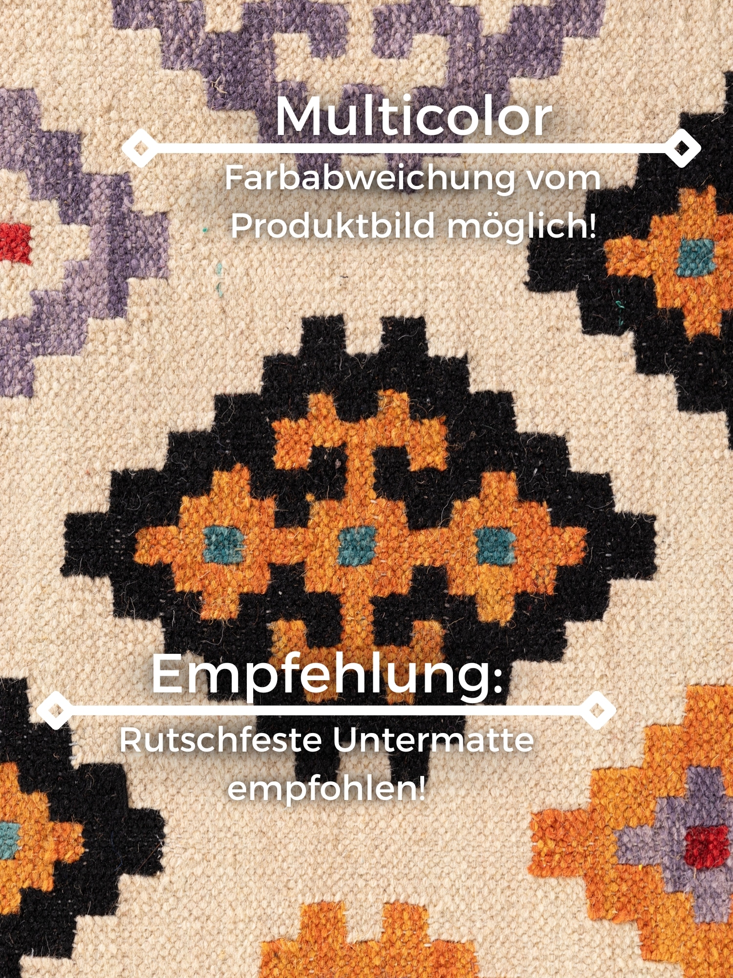 HANSE Home Teppich »Kelim Kian«, rechteckig, 3 mm Höhe, Wolle, Baumwolle, Natur, Handgewebt, orientalisch, Boho, traditionell