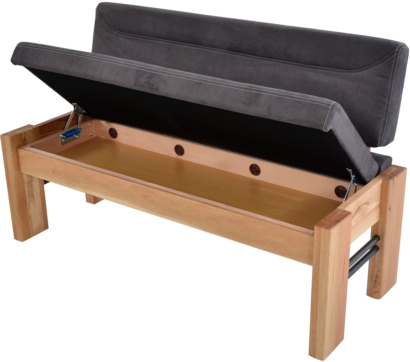 K+W 4116 Storage Bench Anthracite Oak 161cm 3