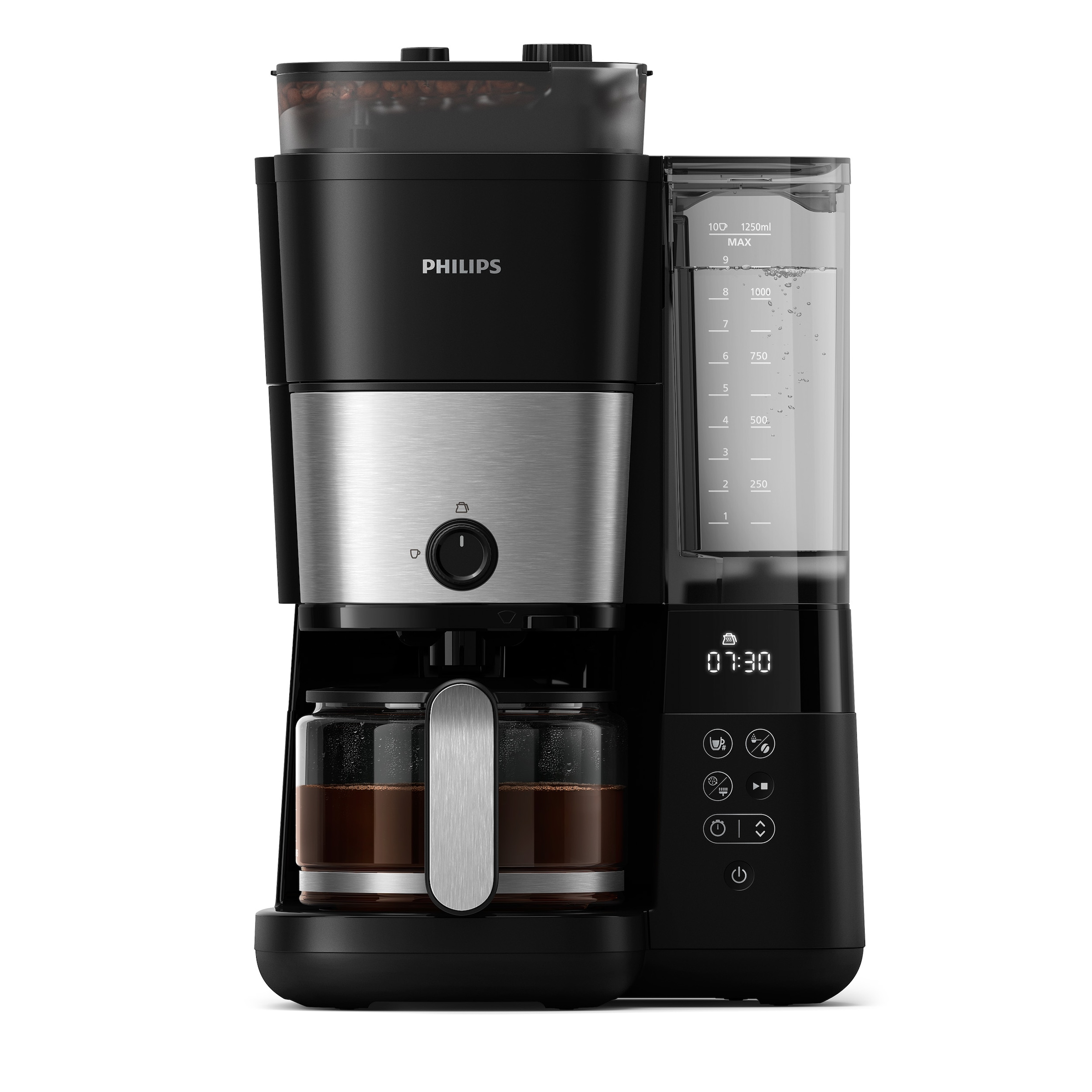 Philips Kaffeemaschine mit Mahlwerk "HD7888/01 All-in-1 Brew", Papierfilter, 1x4, mit Smart Dosierung und Kaffeebohnenbe