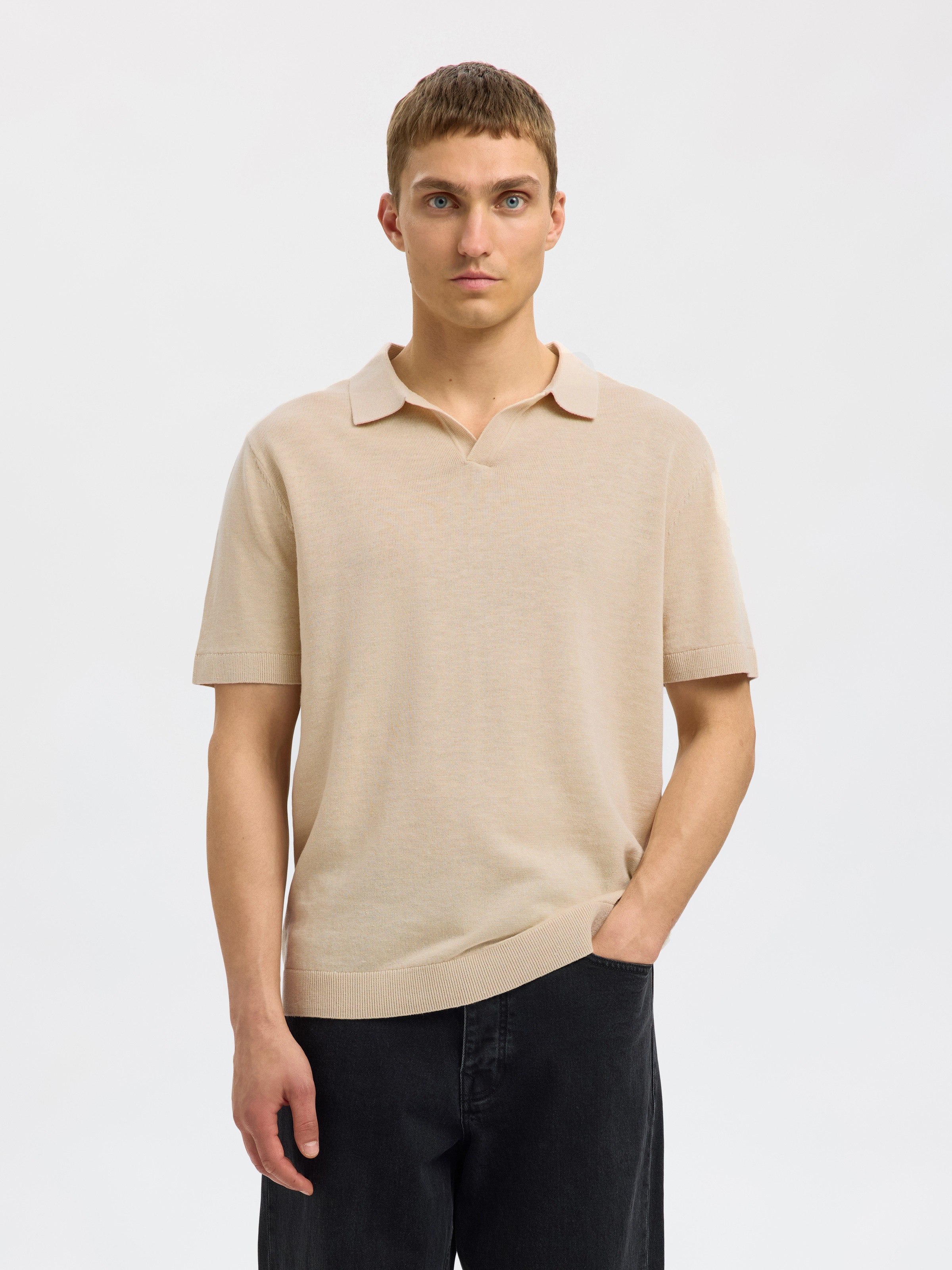 Selected Mattis Polo Oatmeal XL 5