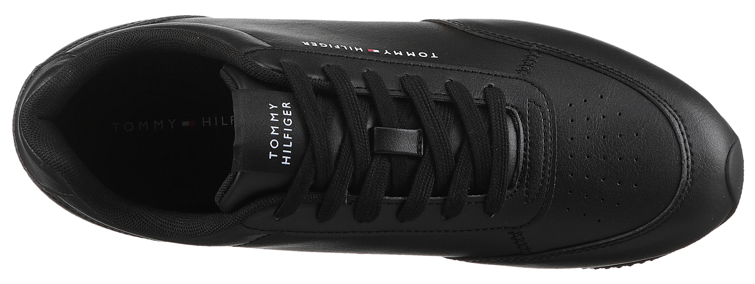 Tommy Hilfiger Sneaker »LO RUNNER PU MIX«, Freizeitschuh, Halbschuh, Schnürschuh mit gepolstertem Schaftrand