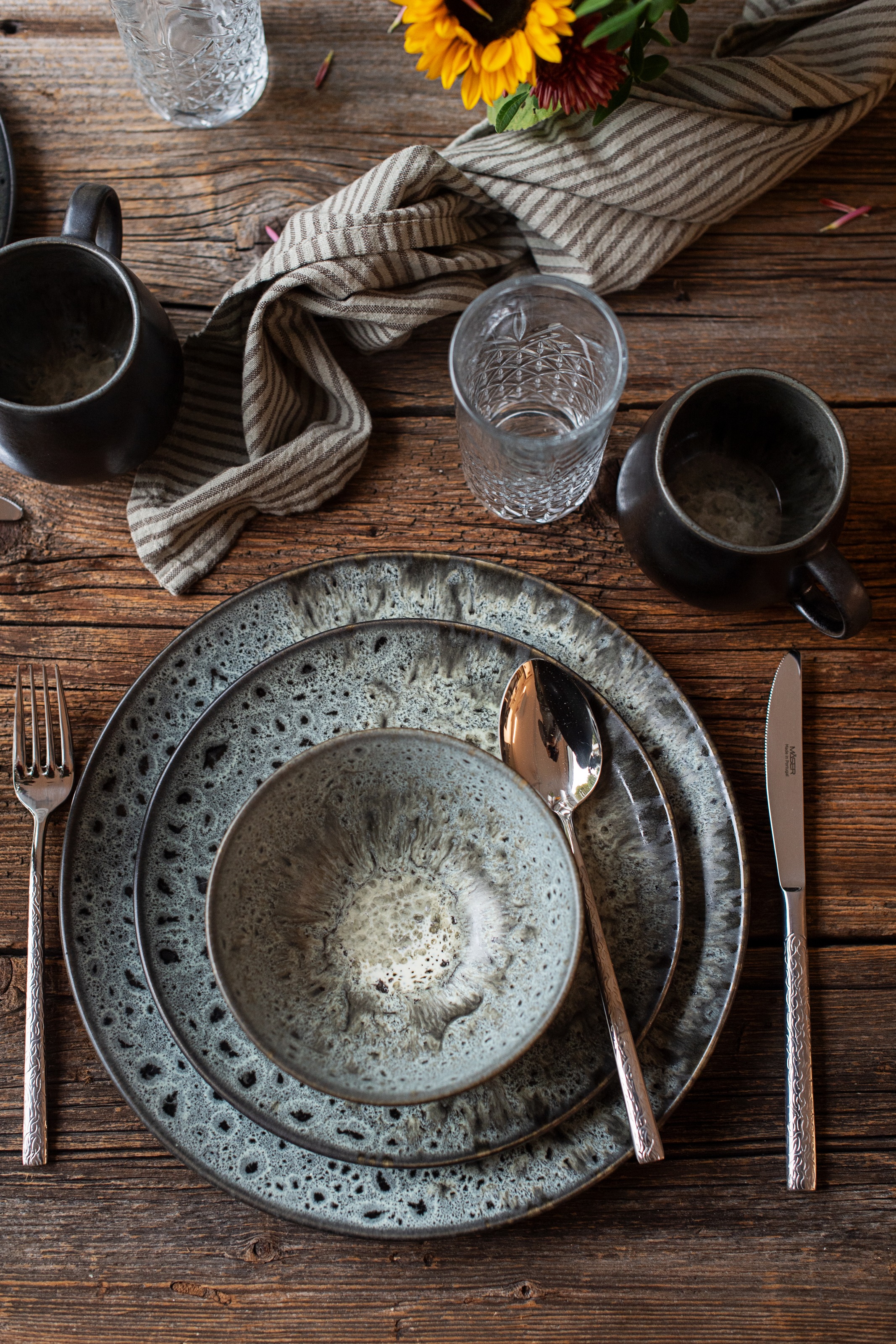 MÄSER Tafelservice "CARELLIA, aus Steinzeug" Teller Set, Geschirr-Set, Serv günstig online kaufen