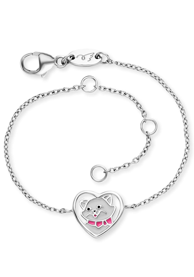 Armband »Herz mit Katze, HEB-CAT-HEART«, mit Emaille