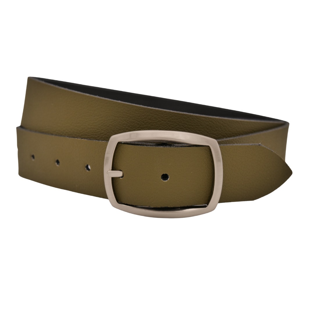 Ledergürtel ANNAMATONI "AnnaMatoni Ledergürtel Lui Ledergürtel Lui", Damen, Gr. TW85 - 100cm Gesamtlänge, grün (olive 560), 100% Leder, Gürtel Ledergürtel
