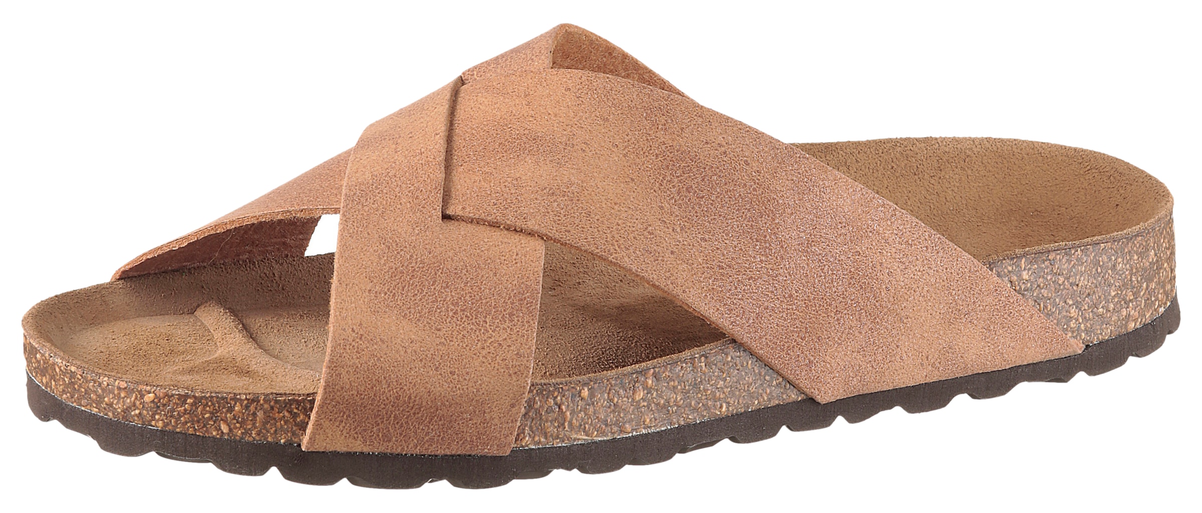 Mans World Pantolette Sommerschuh, Strandschuh, Hausschuh mit Fußbett