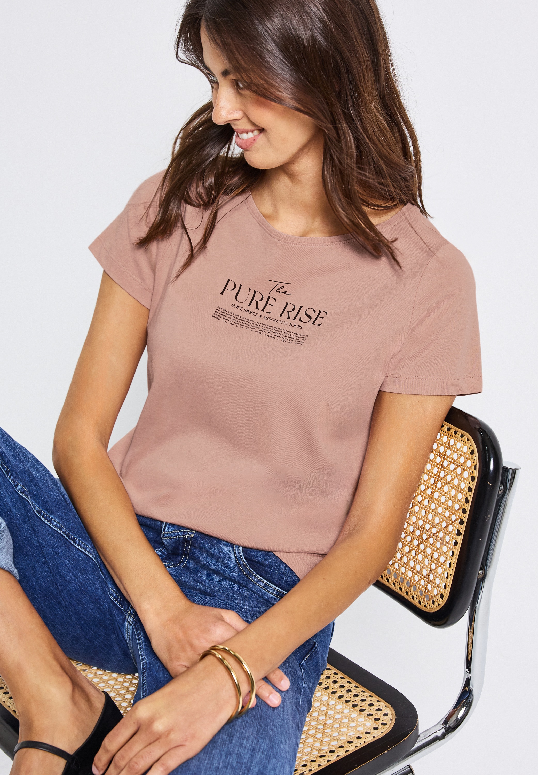 STREET ONE T-Shirt, mit Wording Artwork günstig online kaufen