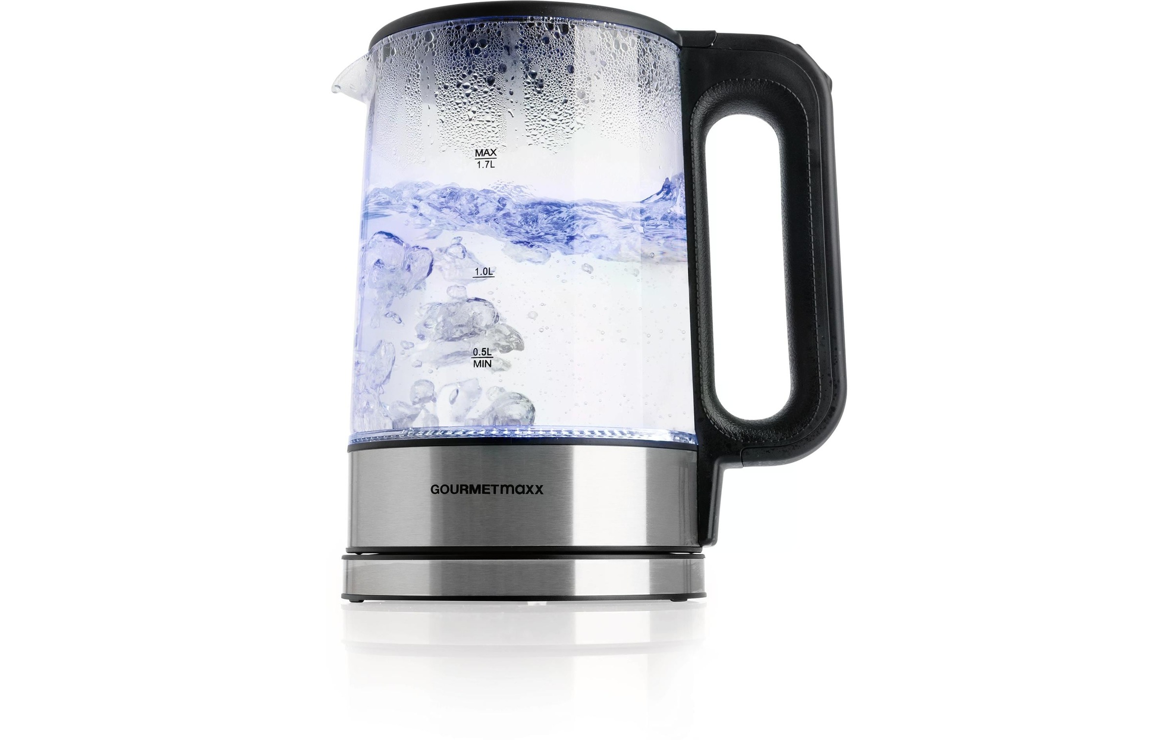 GOURMETmaxx Wasserkocher »45474 l, Silber/Transparent« 1,7 l 2200 W