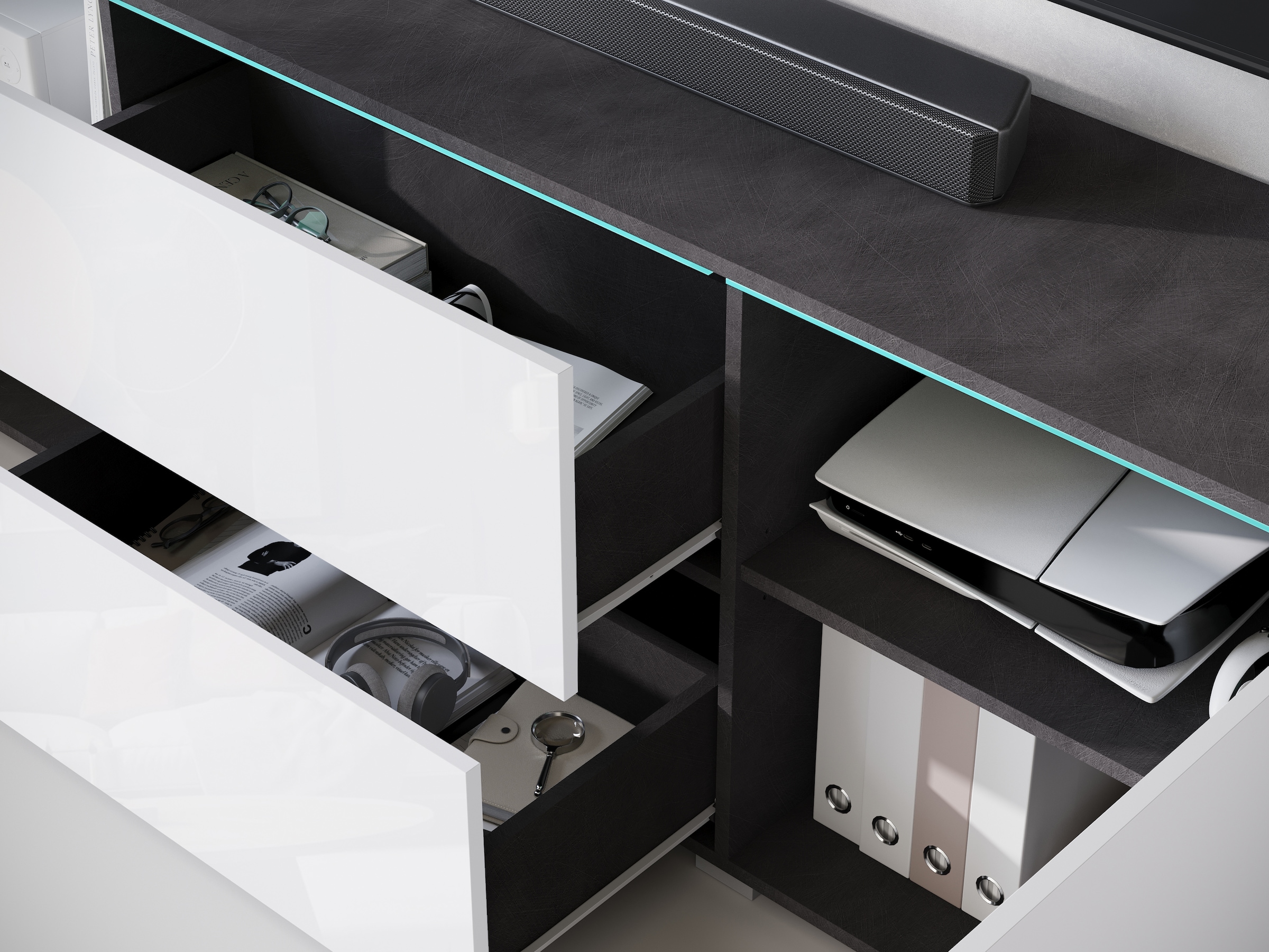 INOSIGN Lowboard, Lowboard Vera, 2 Türen/2 Schubladen, TV-Schrank mit viel Stauraum