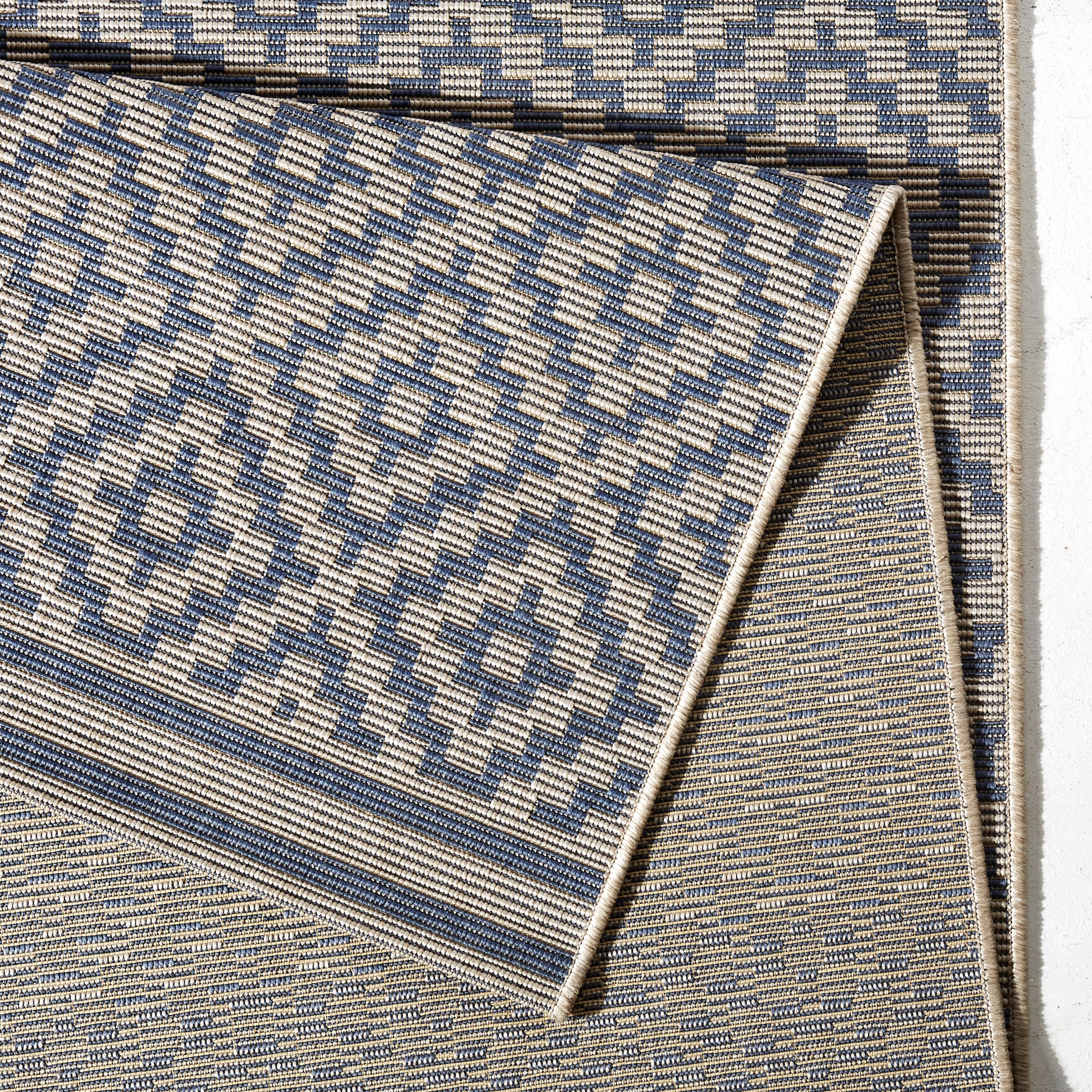 NORTHRUGS Teppich »Raute«, rechteckig, 8 mm Höhe, In-& Outdoor, Wetterfest, Balkon, Läufer, Wohnzimmer, Terrasse, Raute