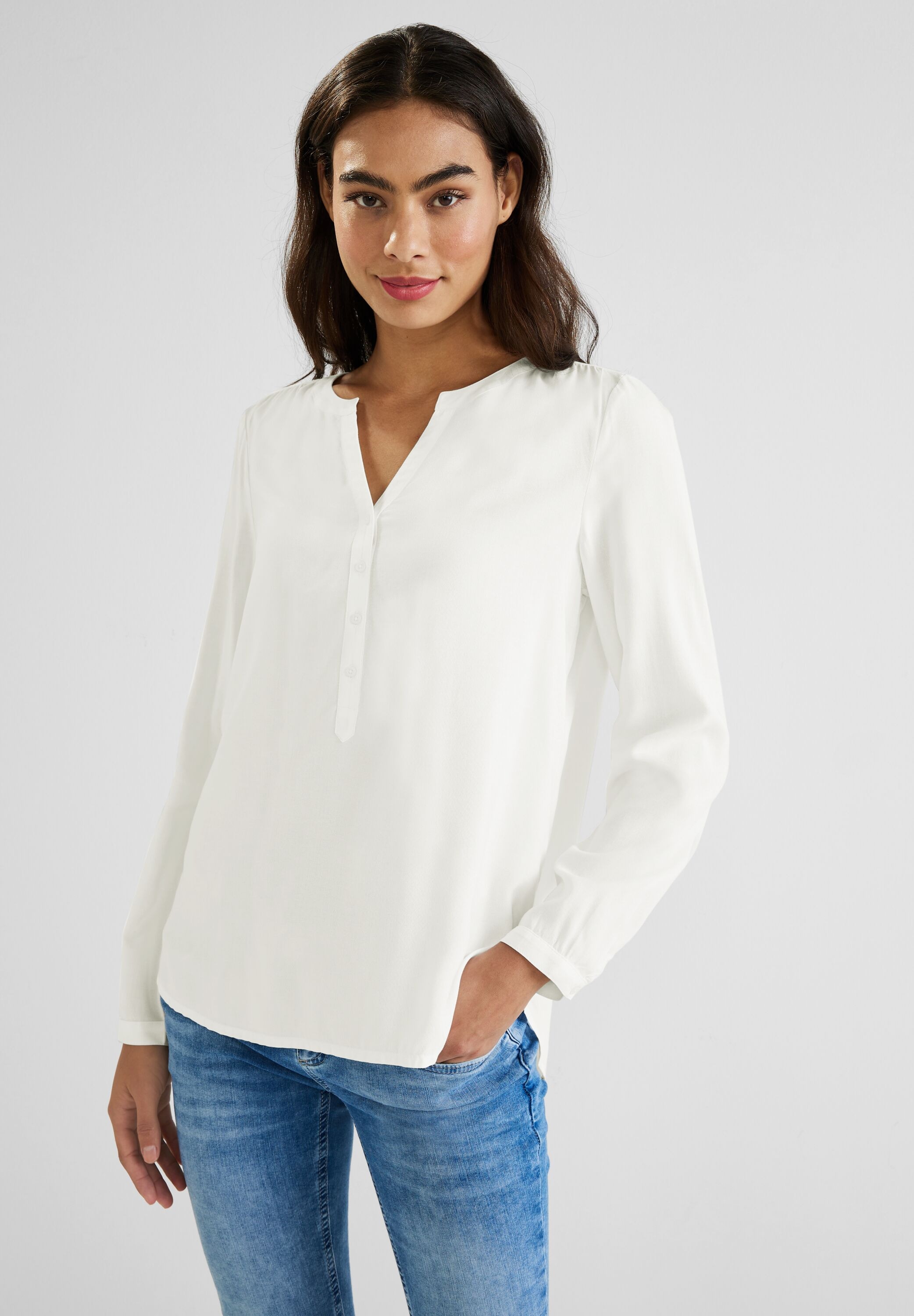 STREET ONE Shirtbluse "Style Bamika", mit Seitenschlitzen