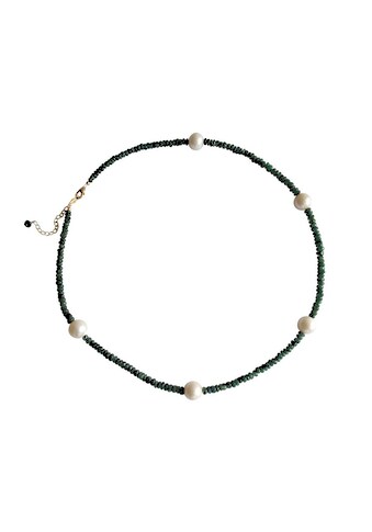 Gemshine Perlenkette »Smaragde mit Zuchtperlen«, Made in Germany kaufen