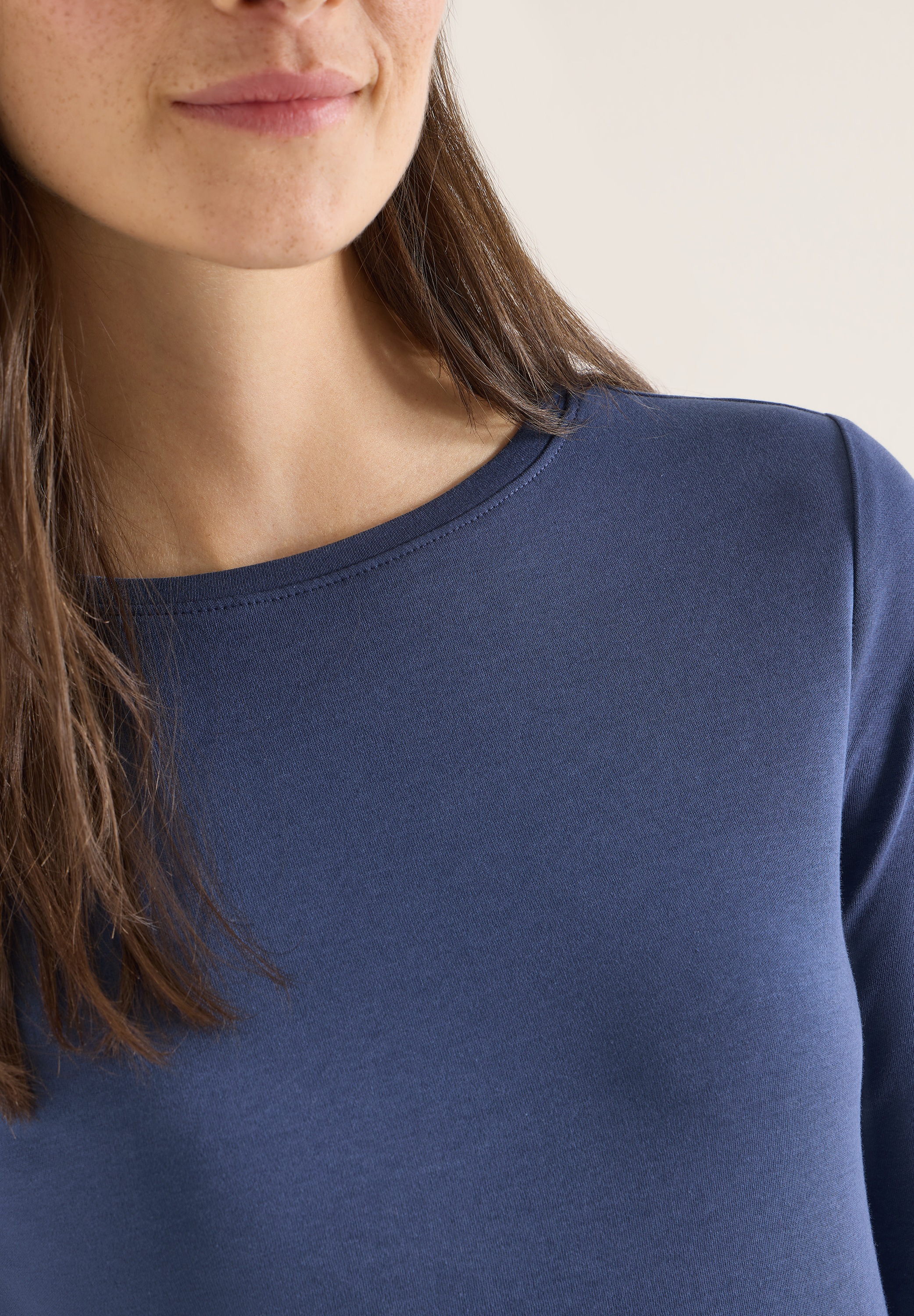 Thumbnail - Cecil 3/4-Arm-Shirt "Basic Boatneck" mit U-Boot-Ausschnitt, unifarben