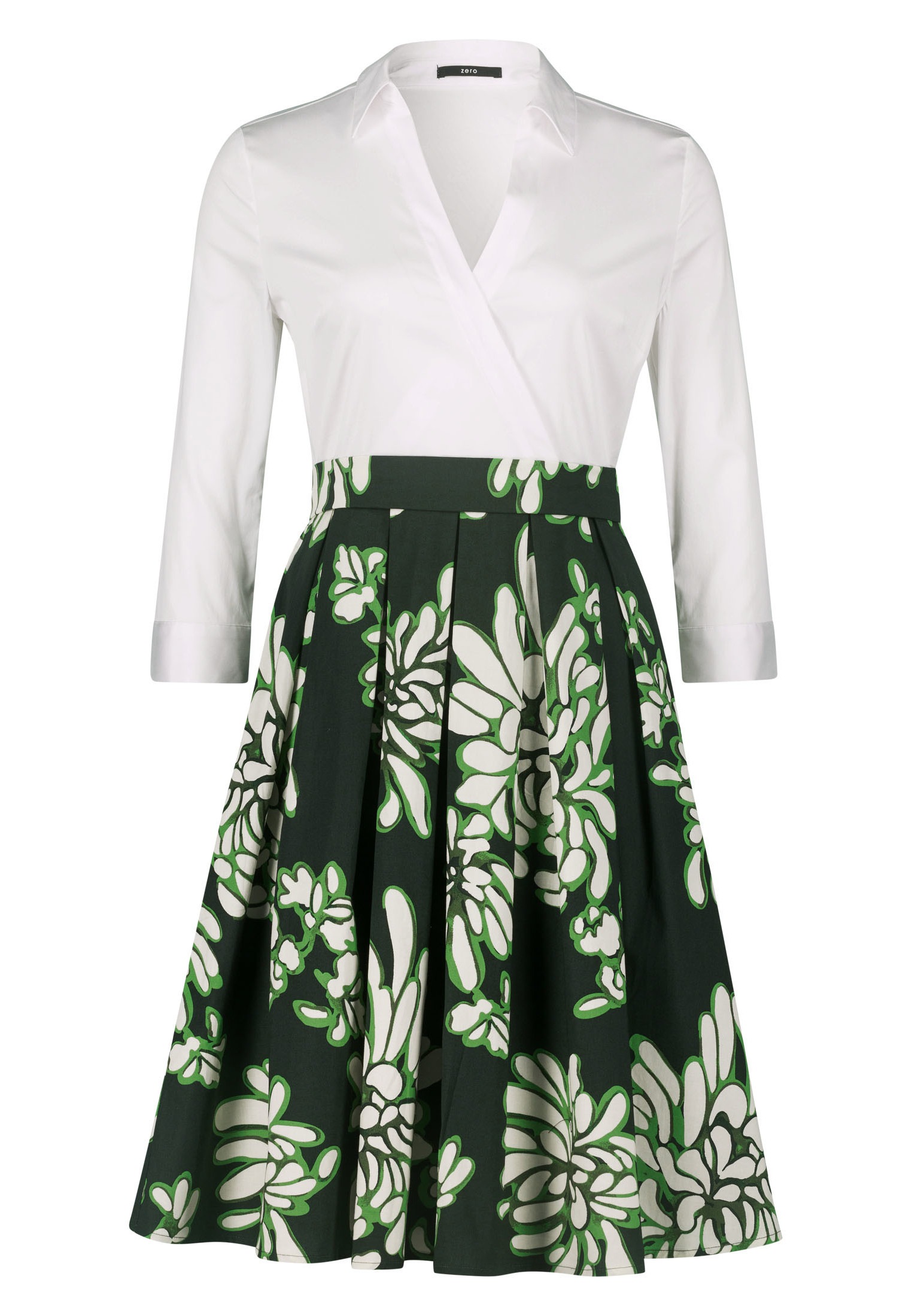 Zero Blusenkleid »zero Blusenkleid 2 in 1 Optik mit Druck«, Falten