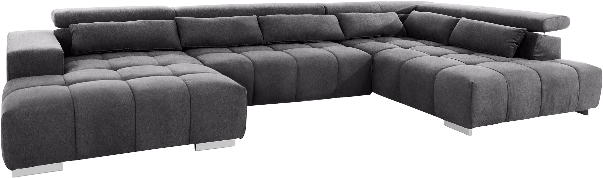 COTTA Wohnlandschaft »Orion U-Form«, mit Kopfteilverstellung & 6 Nierenkissen