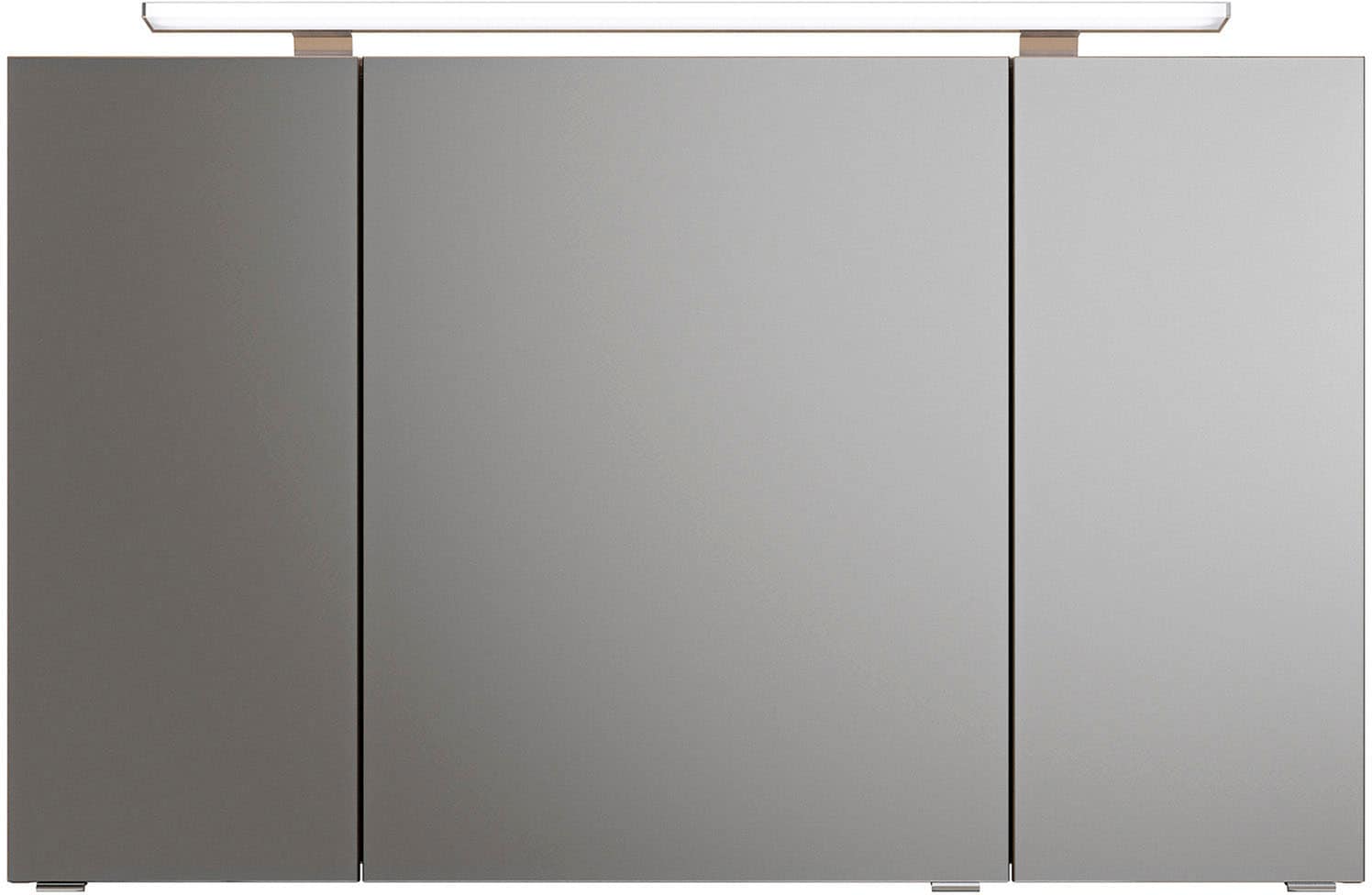 Saphir Badmöbel-Set »Serie 6025 2-teilig Mineralmarmor-Waschtisch mit LED-Spiegelschrank«, (2 St.), Waschplatz 117cm breit, 2 Schubladen, 3 Spiegel-Türen, inkl Türdämpfer
