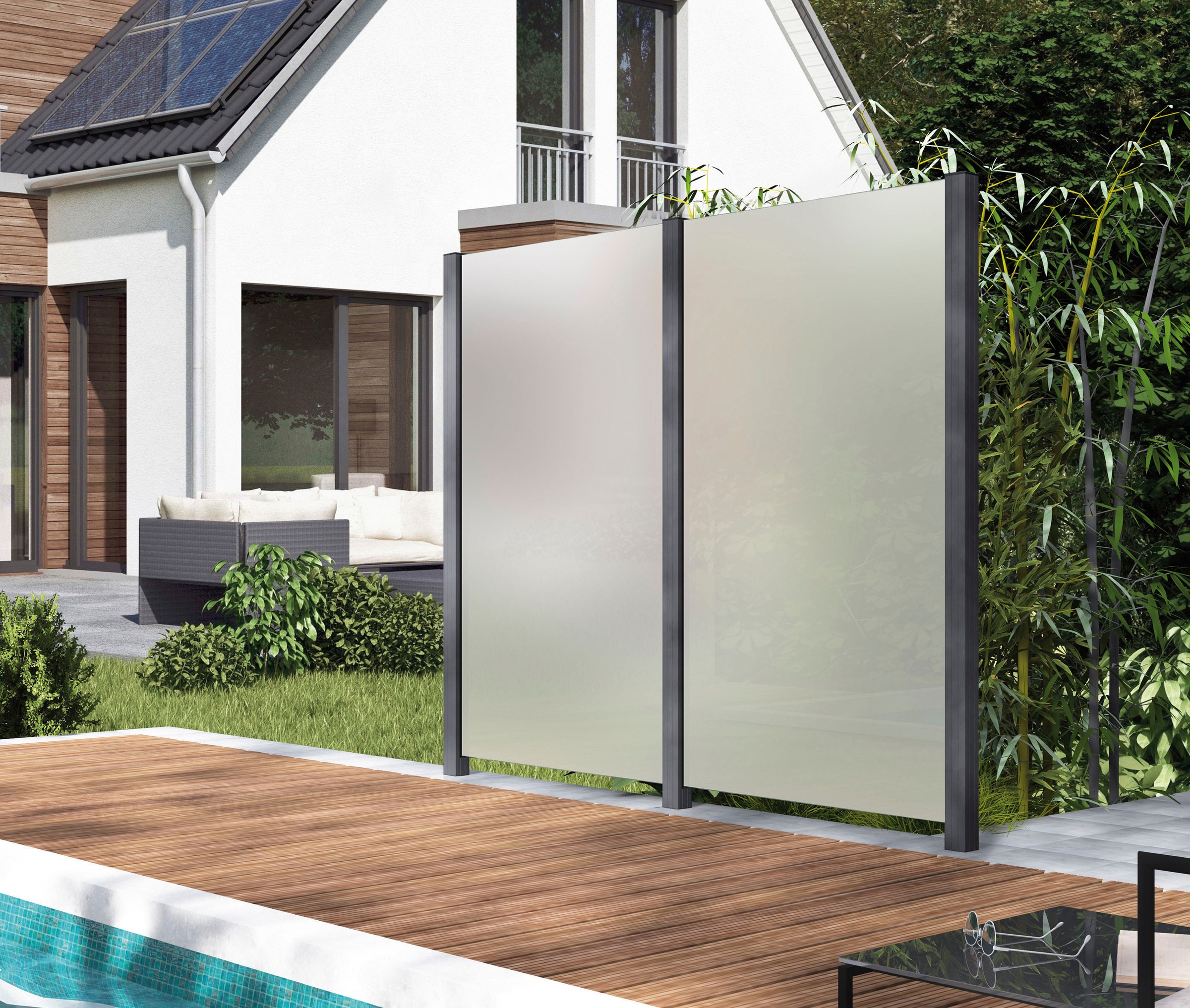 STAKET PRO Zaun Glaszaun, Gesamtlänge: 2,212 m, 3 Pfosten günstig online kaufen