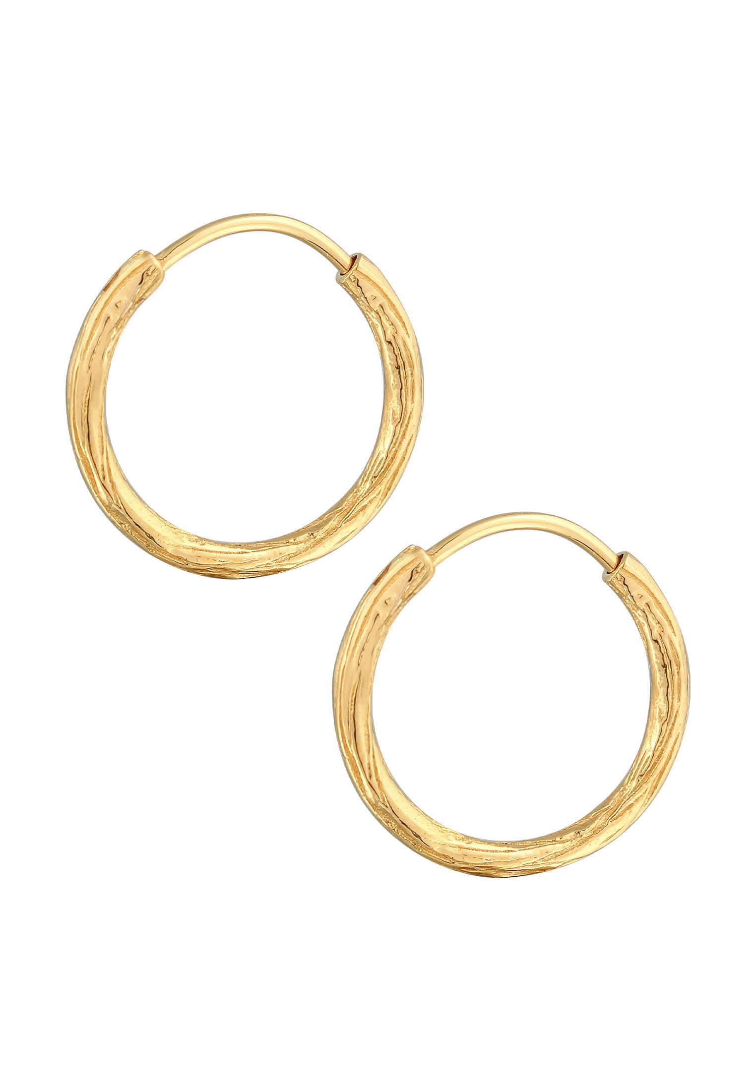 Elli Paar Creolen »Creole Casual Raues Finish 925 Silber«