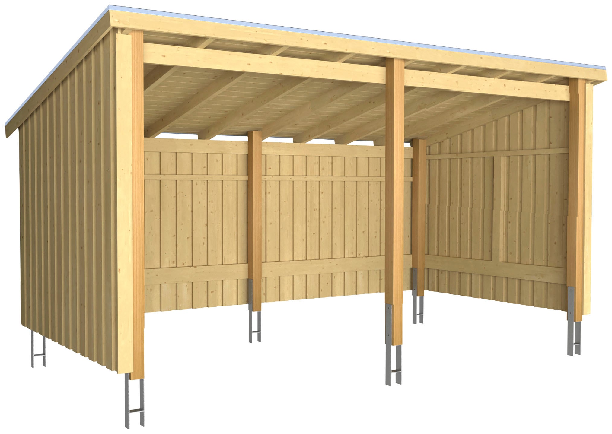 PLUS Gartenhaus "Nordic Multi" Gartenhaus 9,5 m², 2 Module, inkl. Dachpappe günstig online kaufen