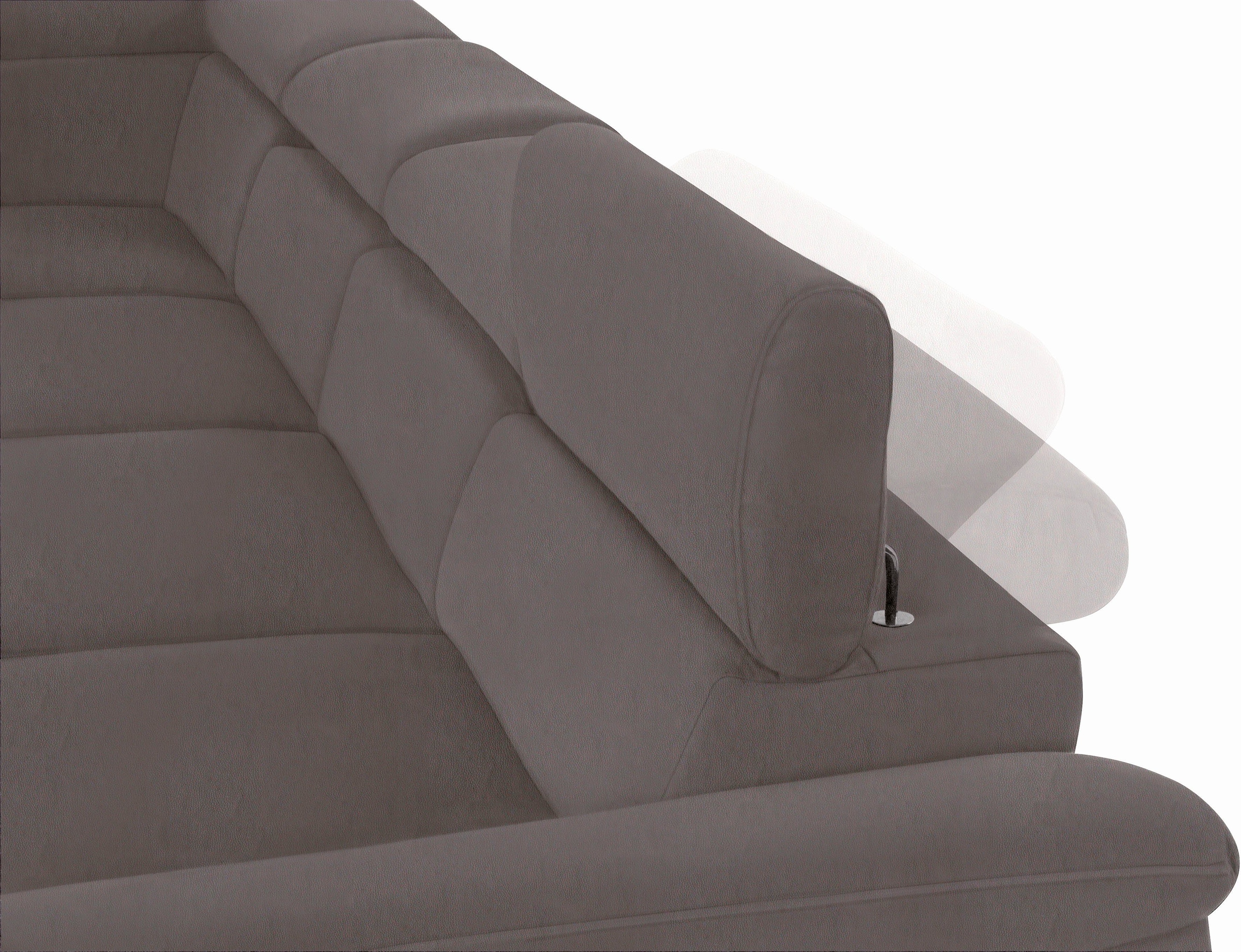 COTTA Polstergarnitur »Komaris U-Form«, (Set), Set bestehend aus: Wohnlandschaft mit Kopfteilverstellung & Hocker
