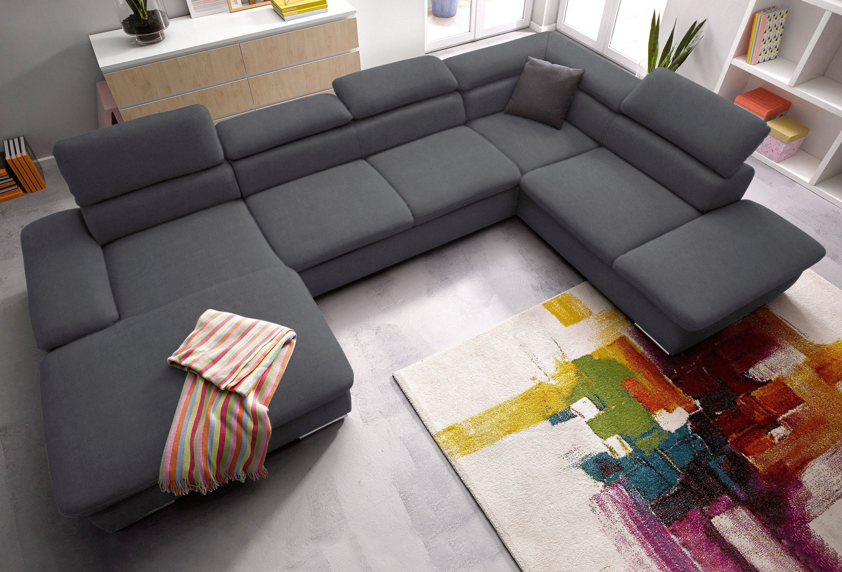 sit&more Wohnlandschaft "Alcatraz U-Form" wahlweise mit Schlaffunktion