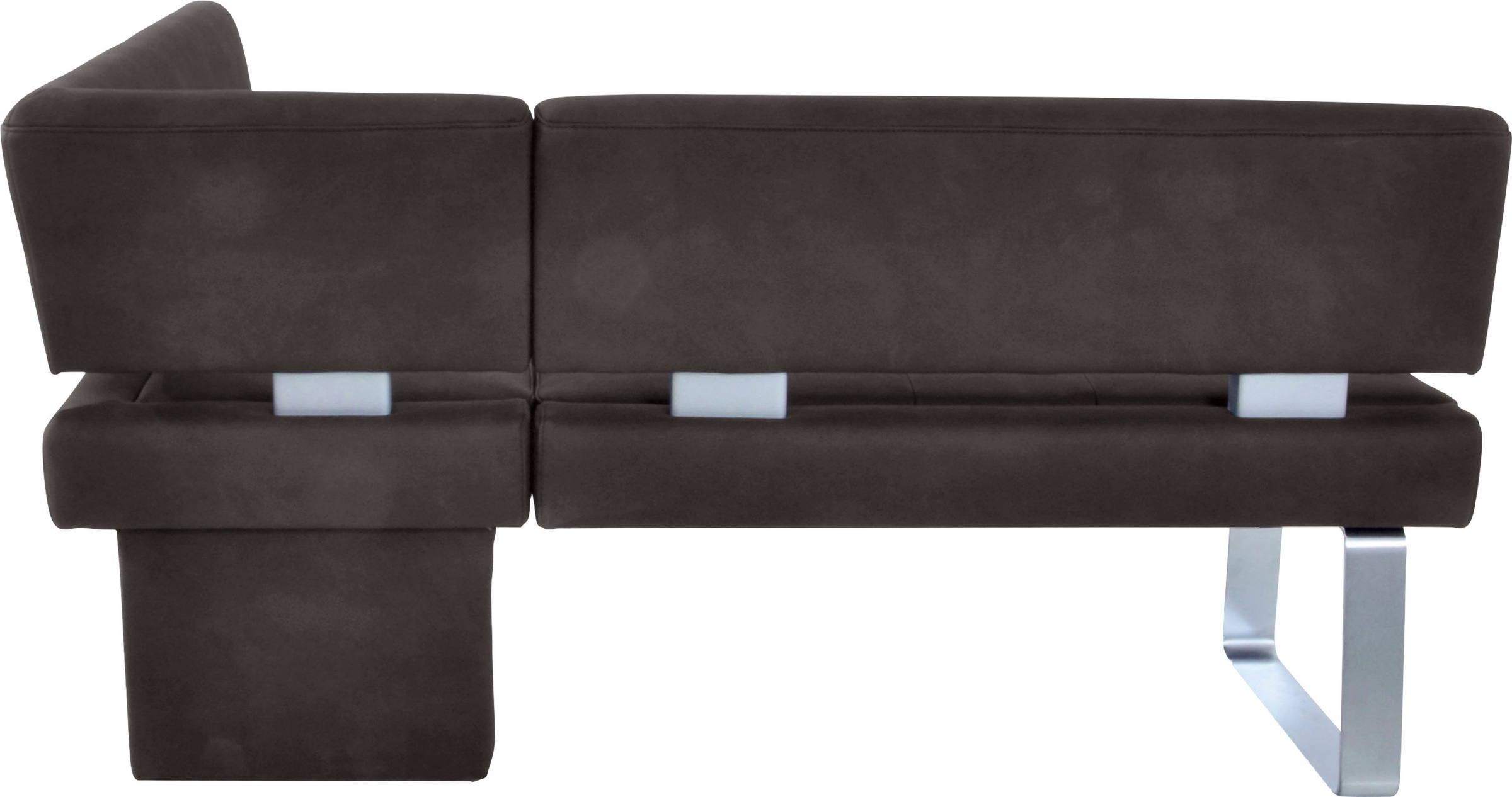 Eckbank K+W KOMFORT & WOHNEN "Santos II", braun (schwarzbraun), B:180cm H:87cm T:157cm, 100% Polyester, Sitzbänke, Eckbank, gepolstert, Eckbank, wahlweise langer Schenkel 180cm rechts oder links 2