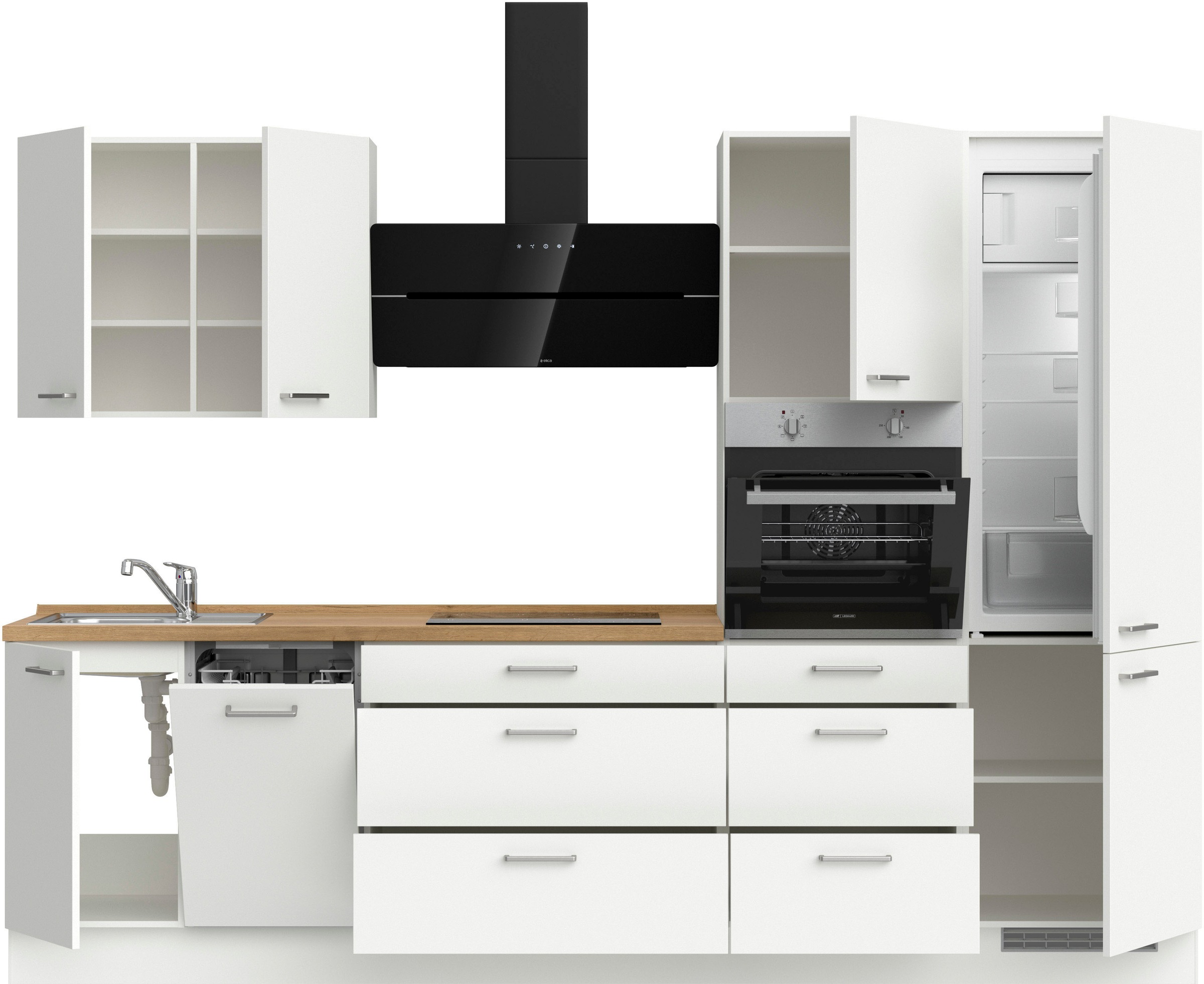 nobilia® Küchenzeile »"Touch II"«, vormontiert, Ausrichtung wählbar, Breite 300 cm, wahlw. mit E-Geräten