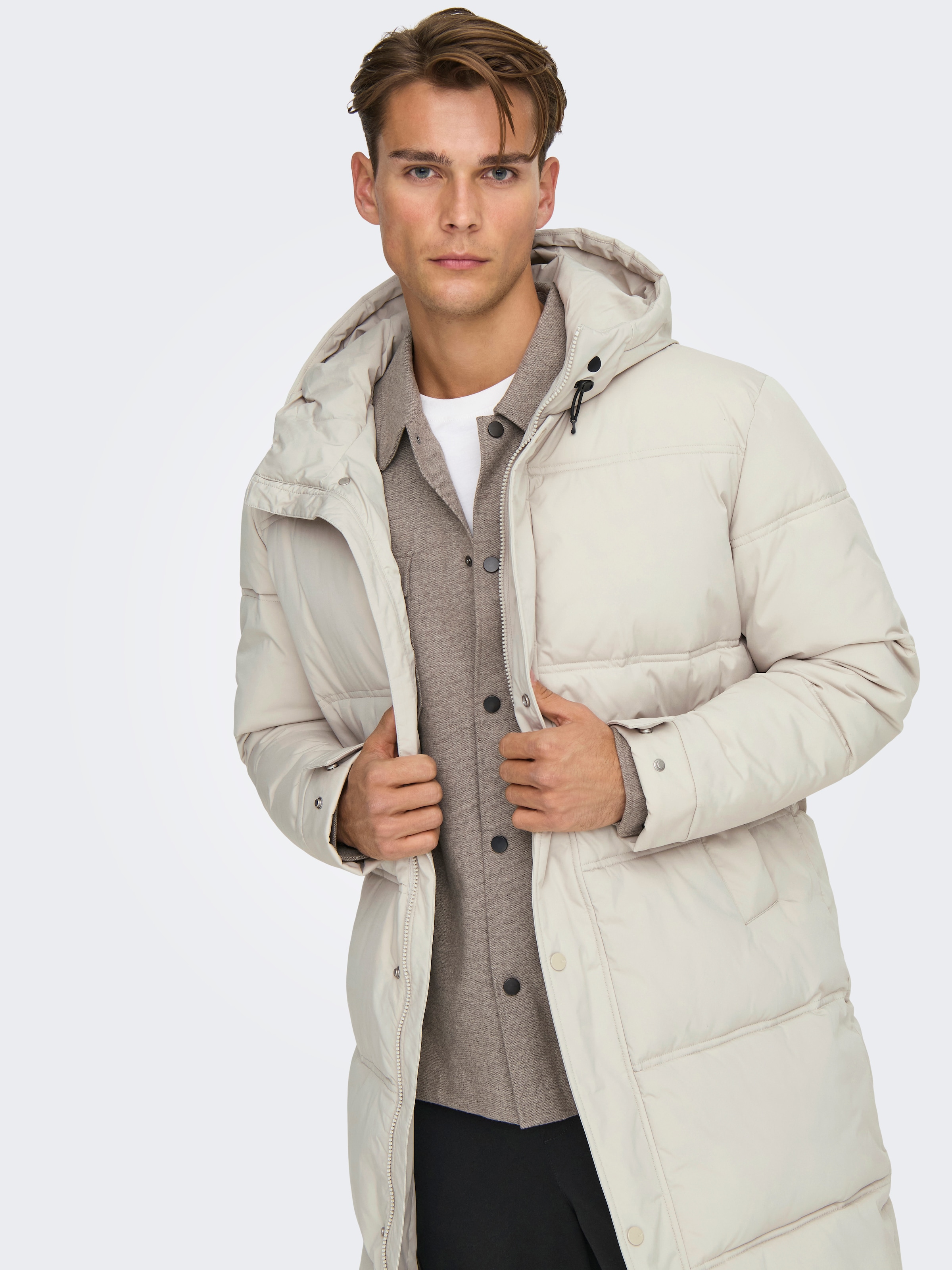 ONLY & SONS Steppjacke "ONSSEUL LONG PUFFER OTW" mit Kapuze günstig online kaufen