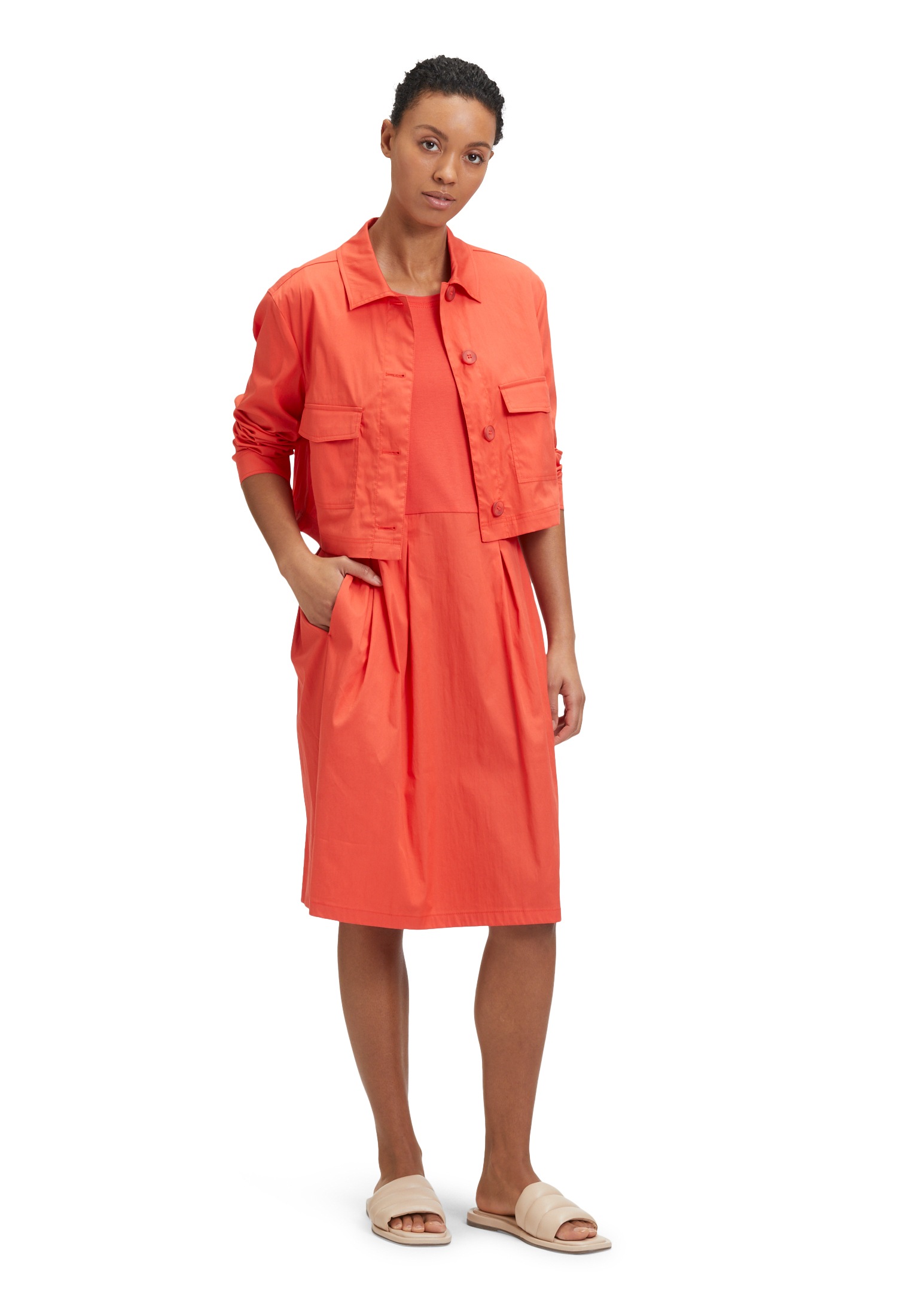 Vera Mont Sommerkleid »Vera Mont Sommerkleid mit Kellerfalten«, Materialmix